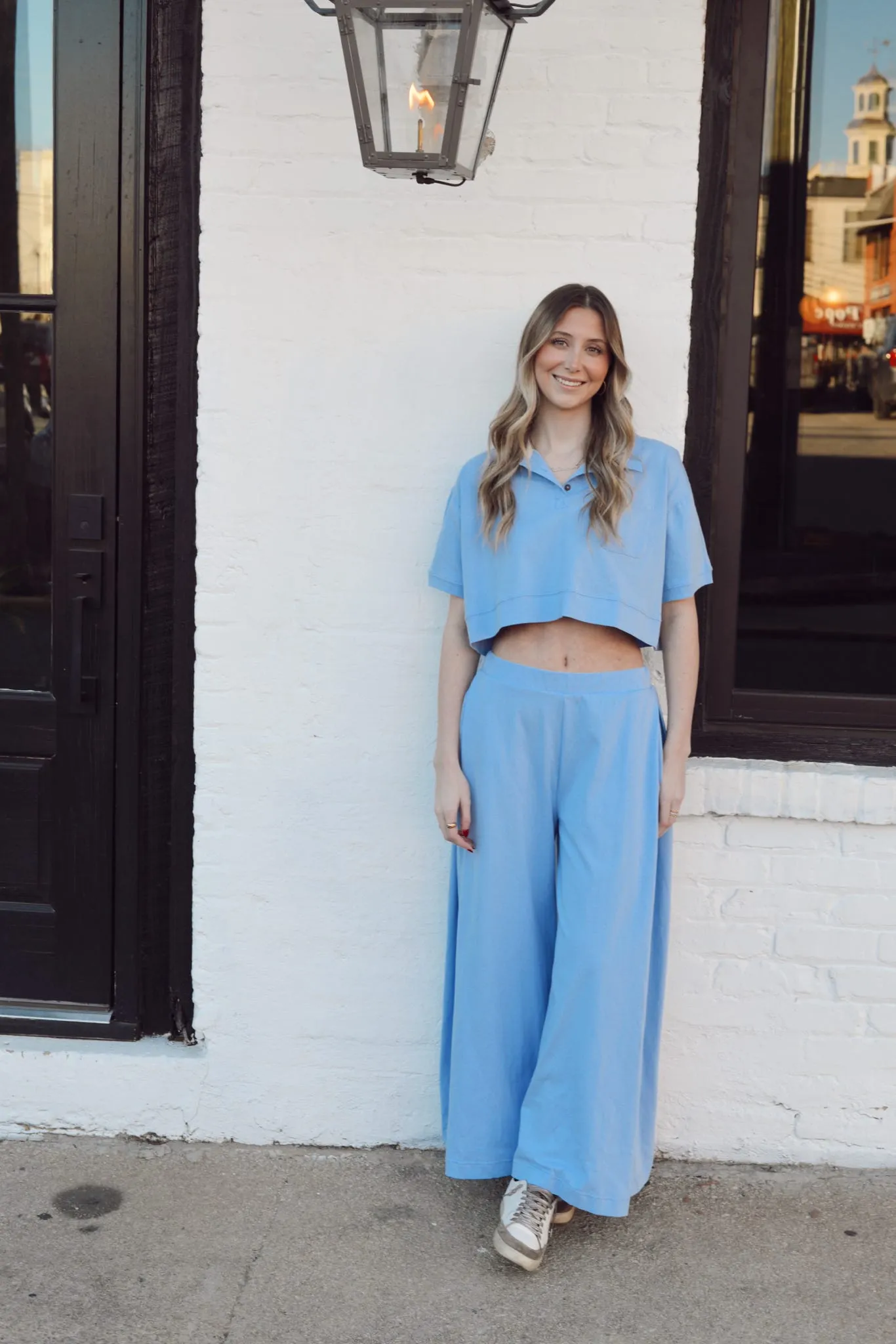 Solid Pleated Wide Leg Pants