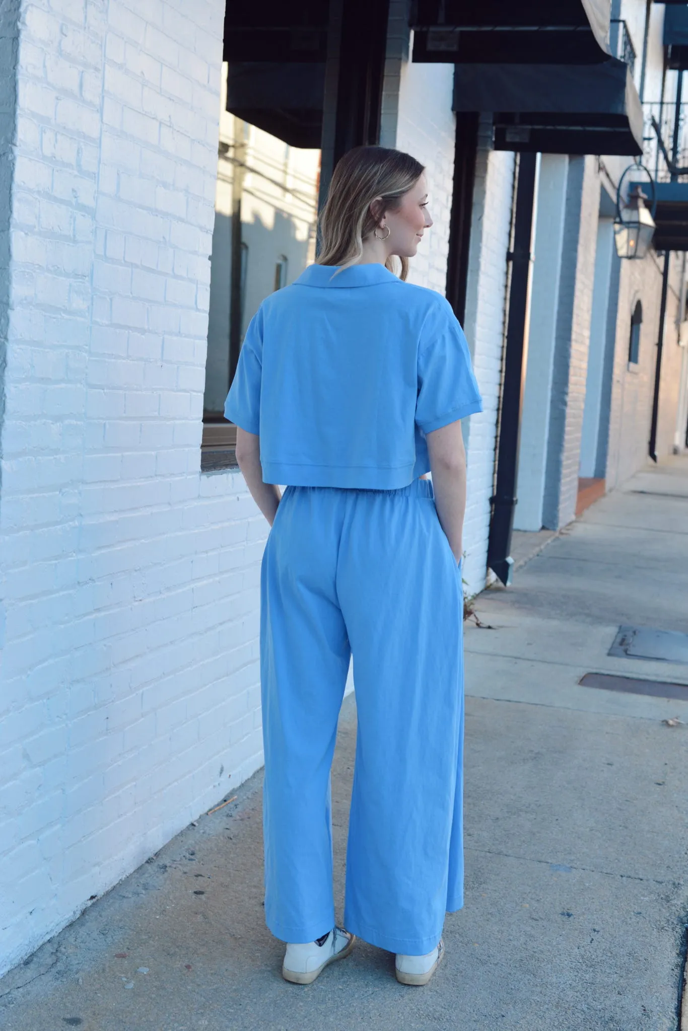 Solid Pleated Wide Leg Pants