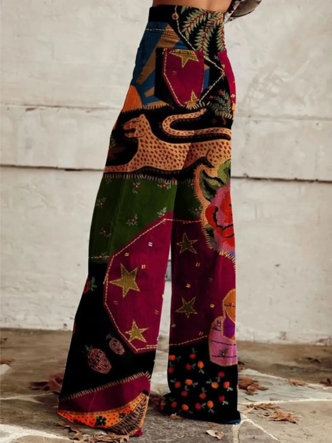 Sophia™ - Retro Vibrant Wide Leg Trousers