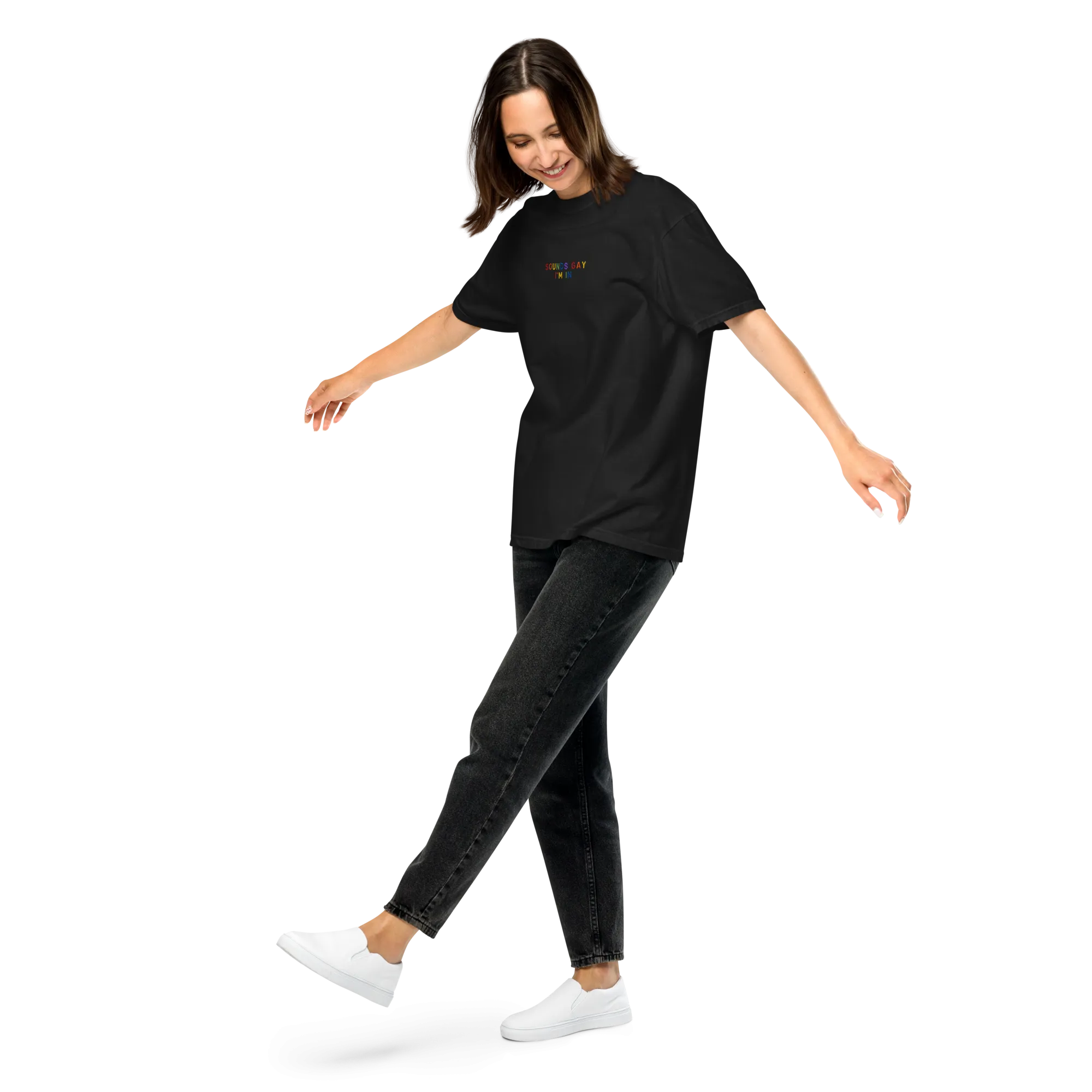 Sounds Gay, I'm In Pride Embroidered Premium T-Shirt
