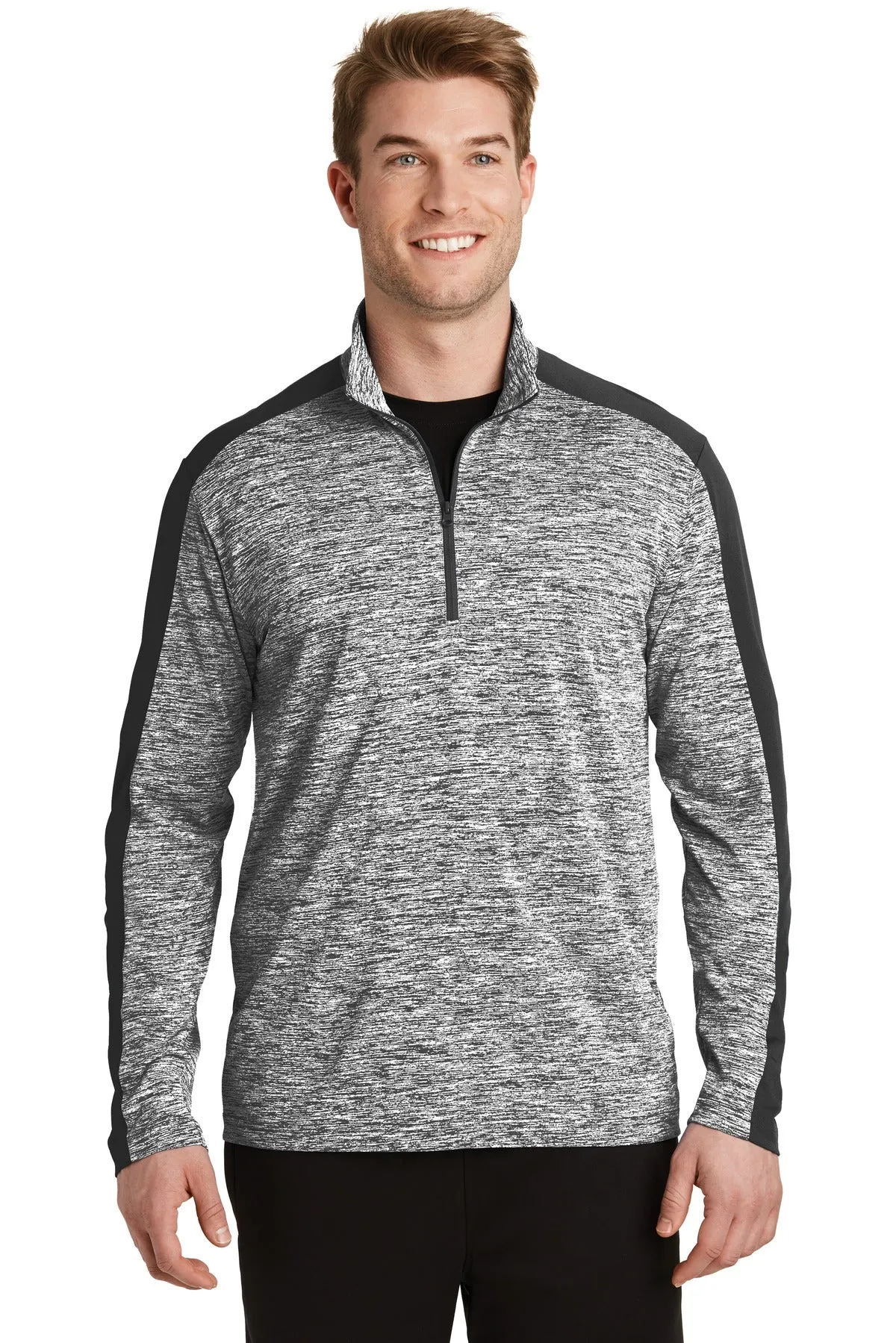 Sport-Tek¨ PosiCharge¨ Electric Heather Colorblock 1/4-Zip Pullover. ST397