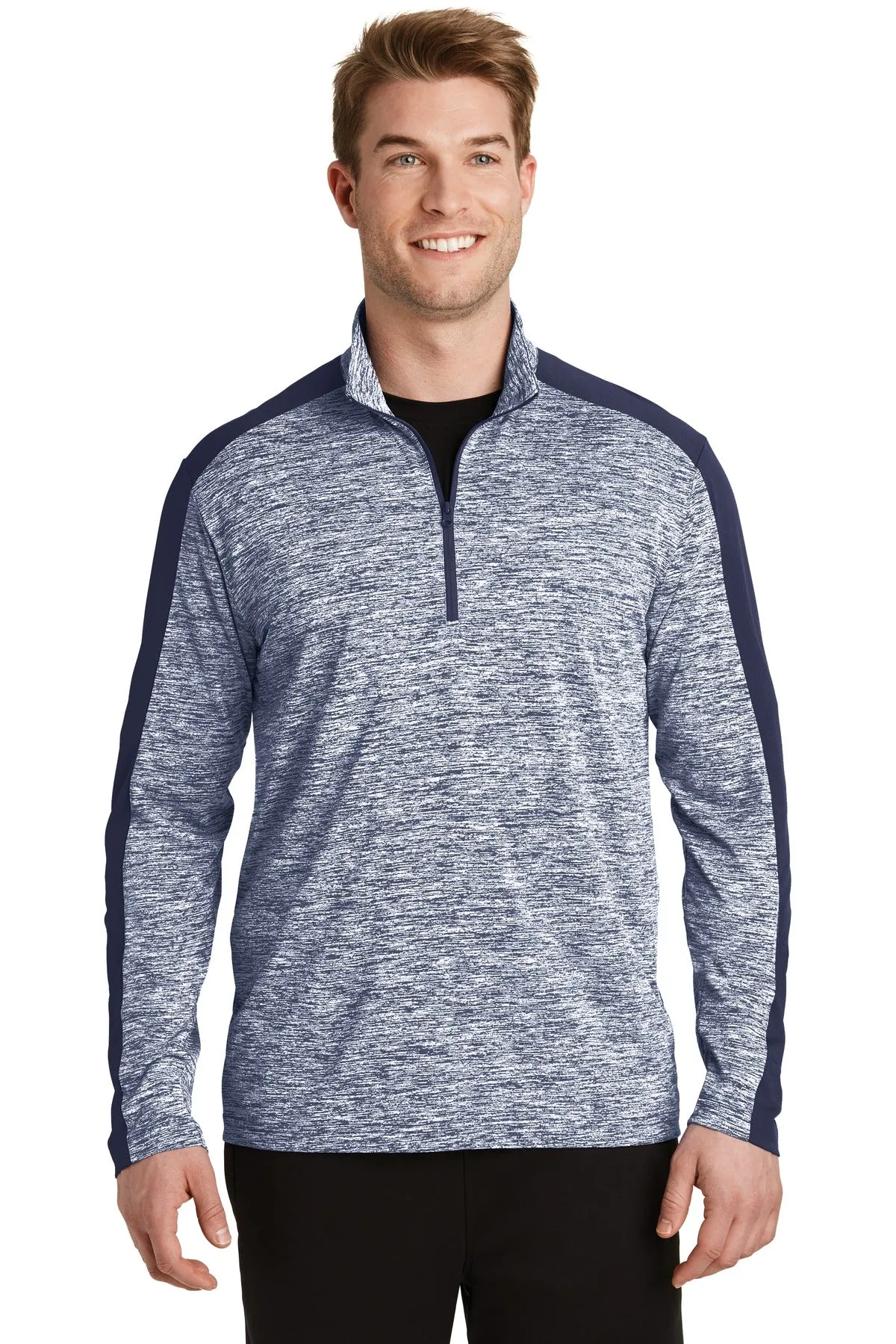 Sport-Tek¨ PosiCharge¨ Electric Heather Colorblock 1/4-Zip Pullover. ST397