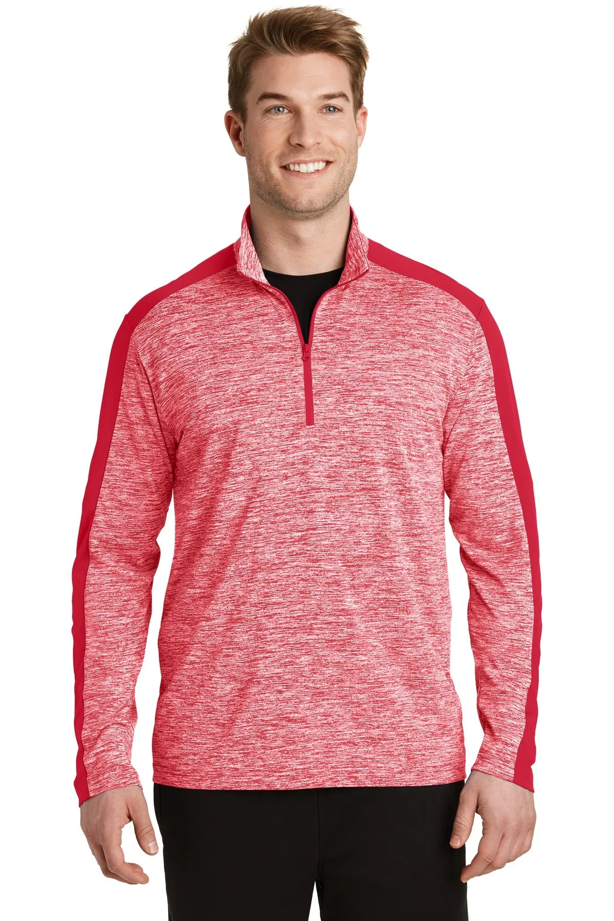 Sport-Tek¨ PosiCharge¨ Electric Heather Colorblock 1/4-Zip Pullover. ST397