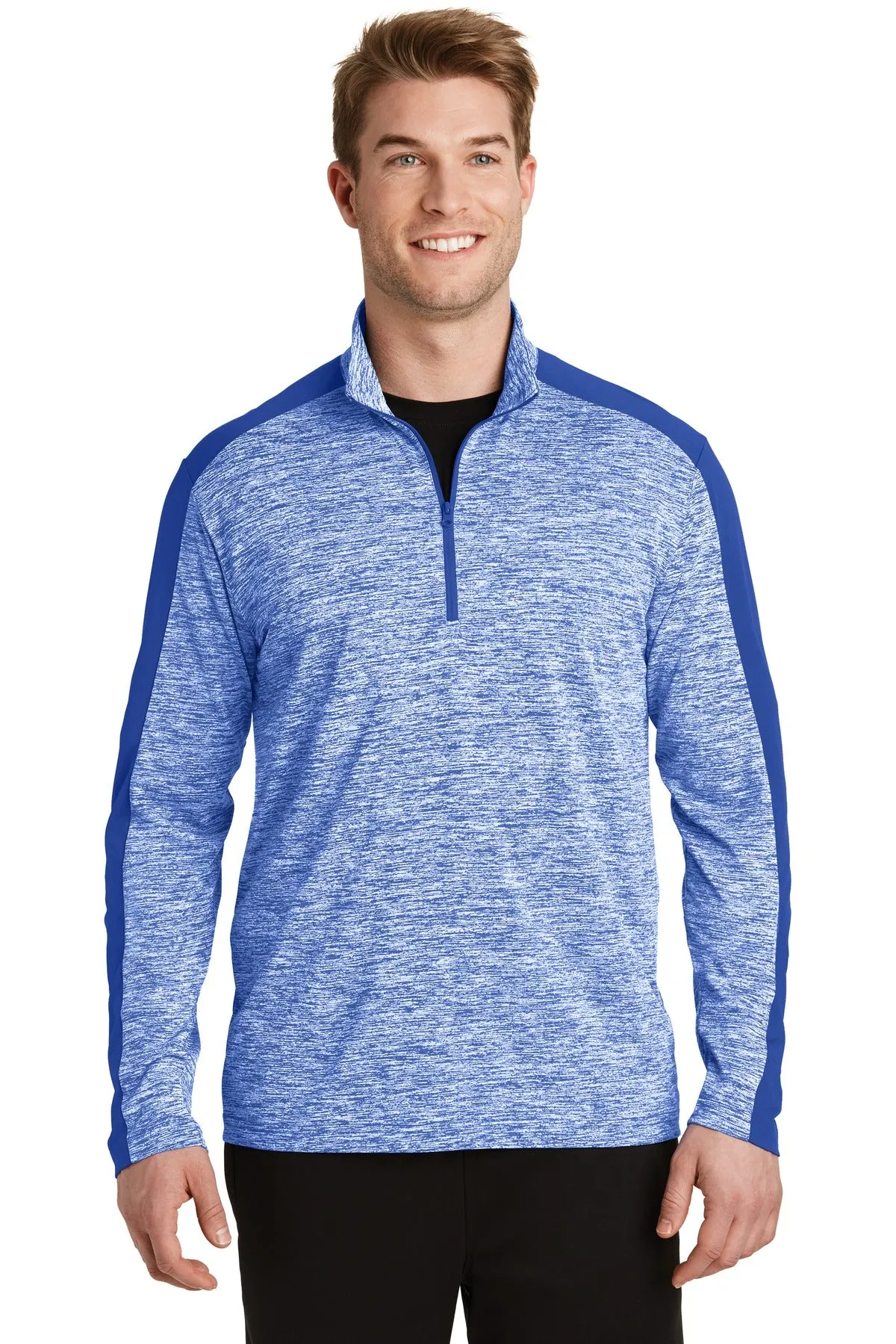 Sport-Tek¨ PosiCharge¨ Electric Heather Colorblock 1/4-Zip Pullover. ST397