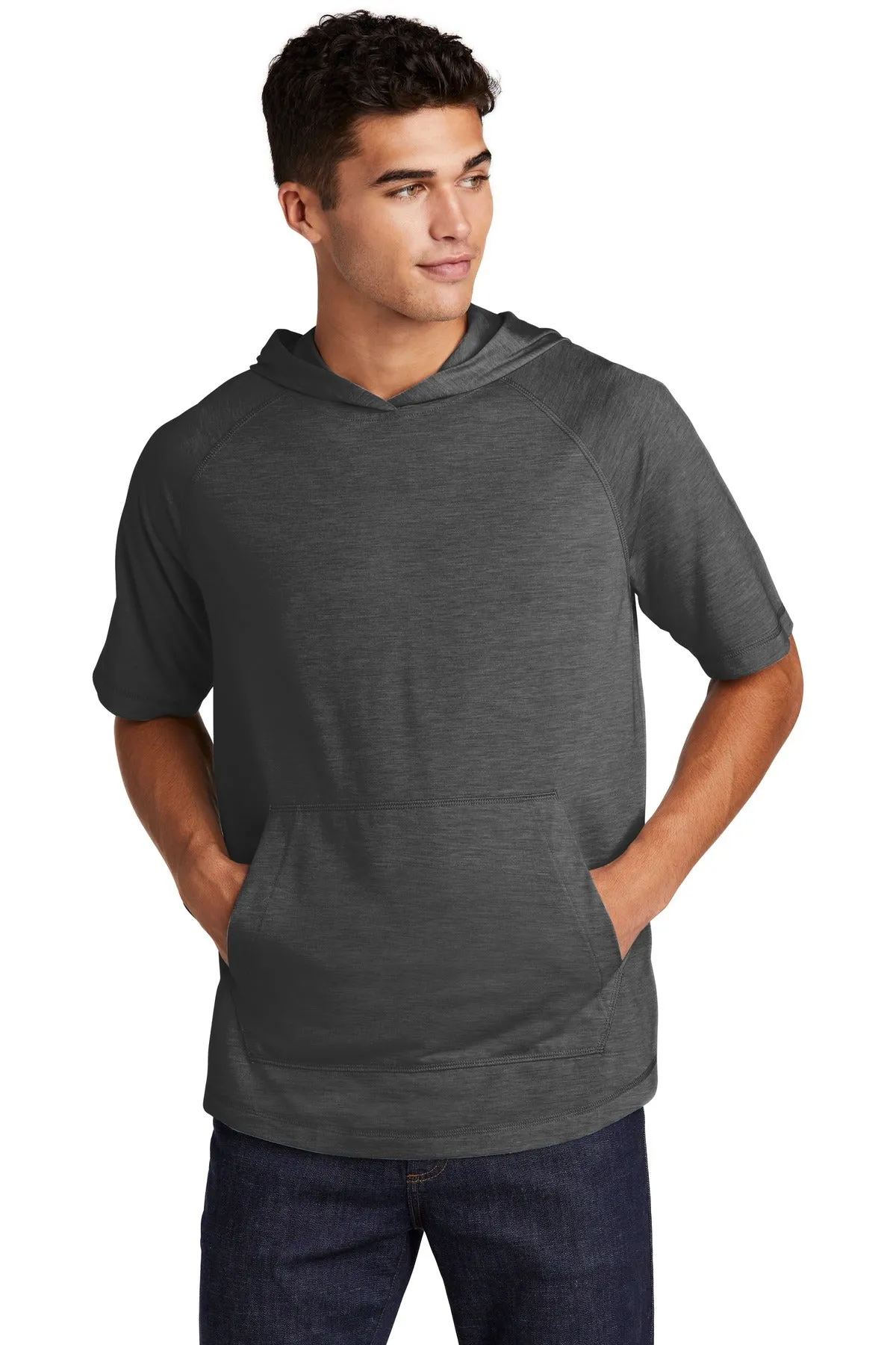 Sport-Tek ¨ PosiCharge ¨ Tri-Blend Wicking Short Sleeve Hoodie. ST404