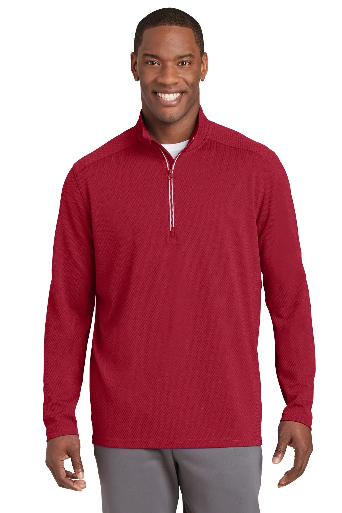 Sport-Tek¨ Sport-Wick¨ Textured 1/4-Zip Pullover.  ST860