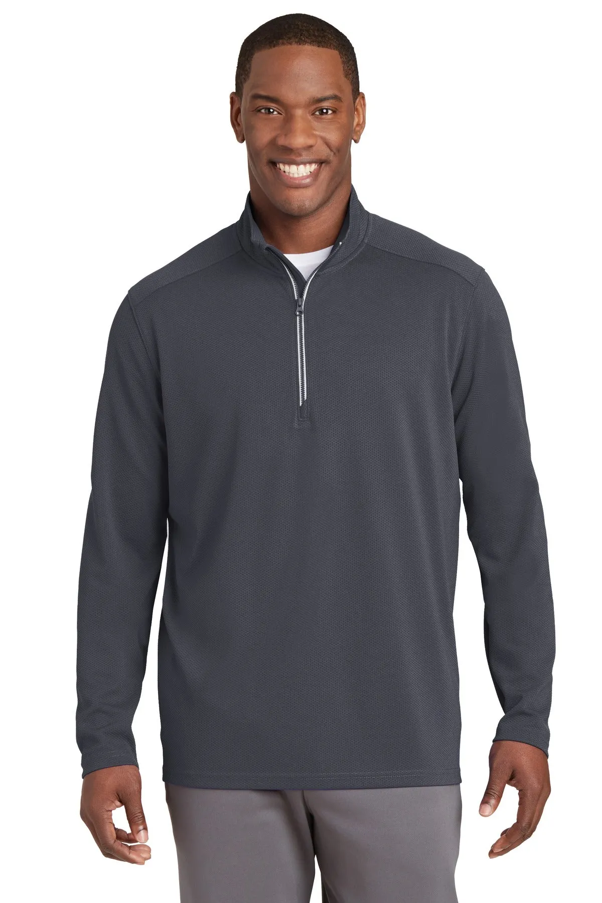 Sport-Tek¨ Sport-Wick¨ Textured 1/4-Zip Pullover.  ST860
