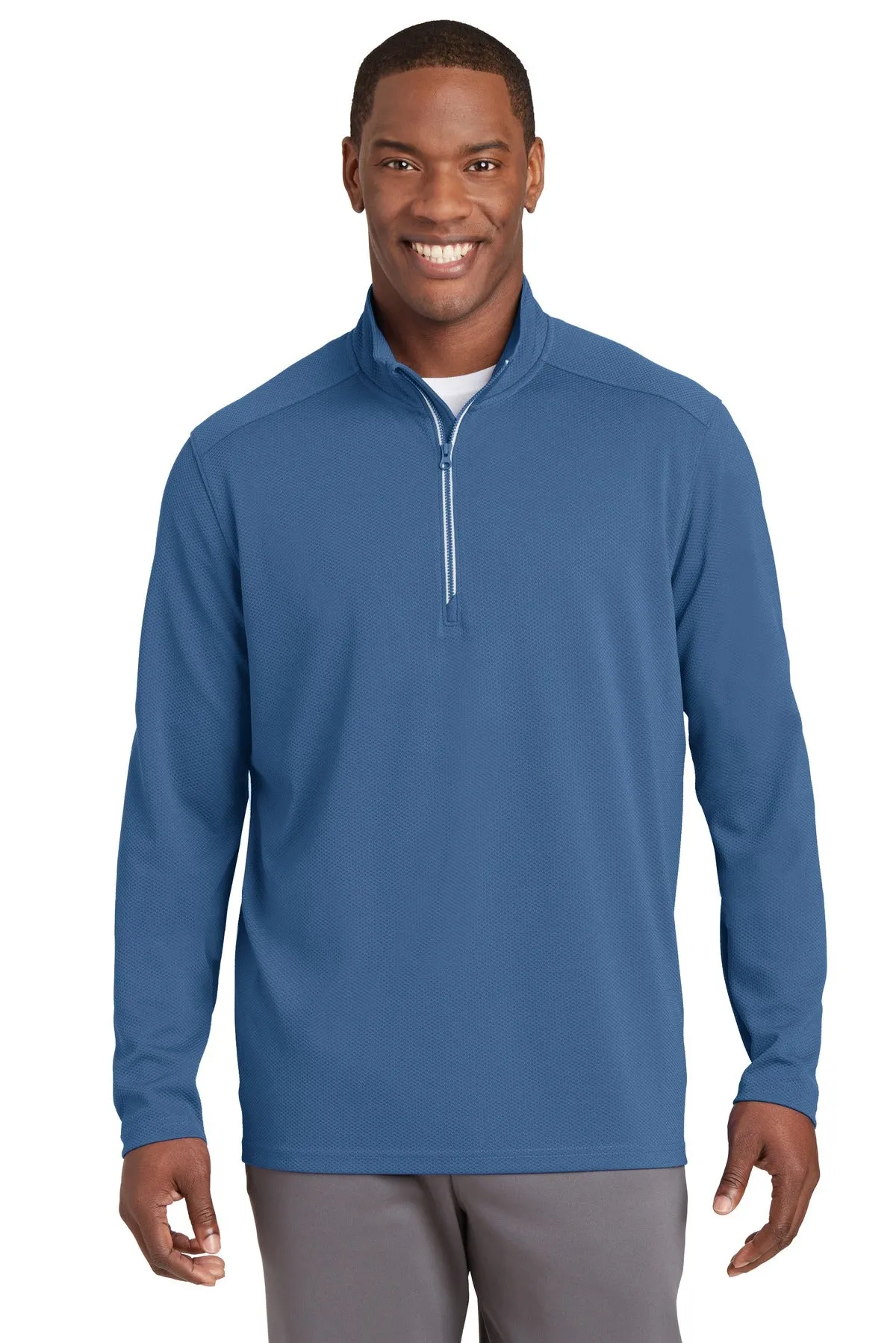 Sport-Tek¨ Sport-Wick¨ Textured 1/4-Zip Pullover.  ST860