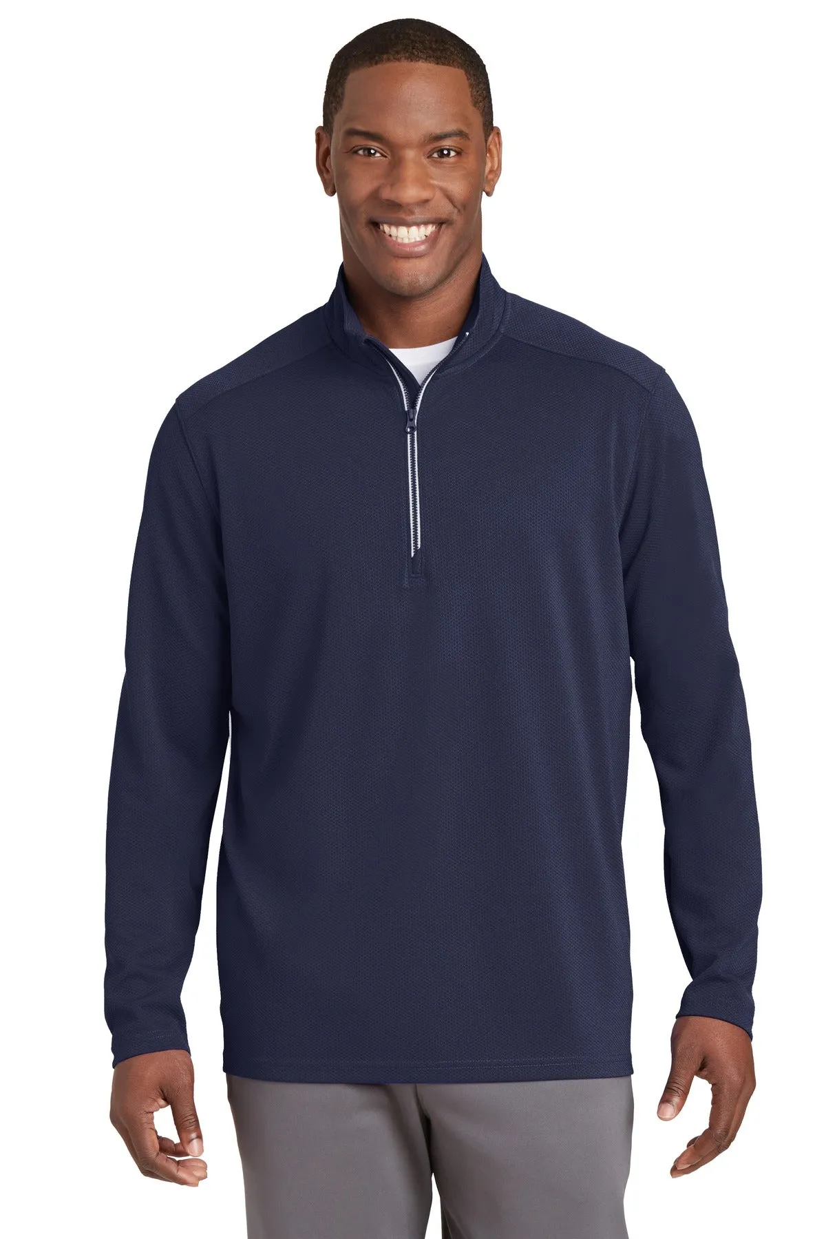 Sport-Tek¨ Sport-Wick¨ Textured 1/4-Zip Pullover.  ST860