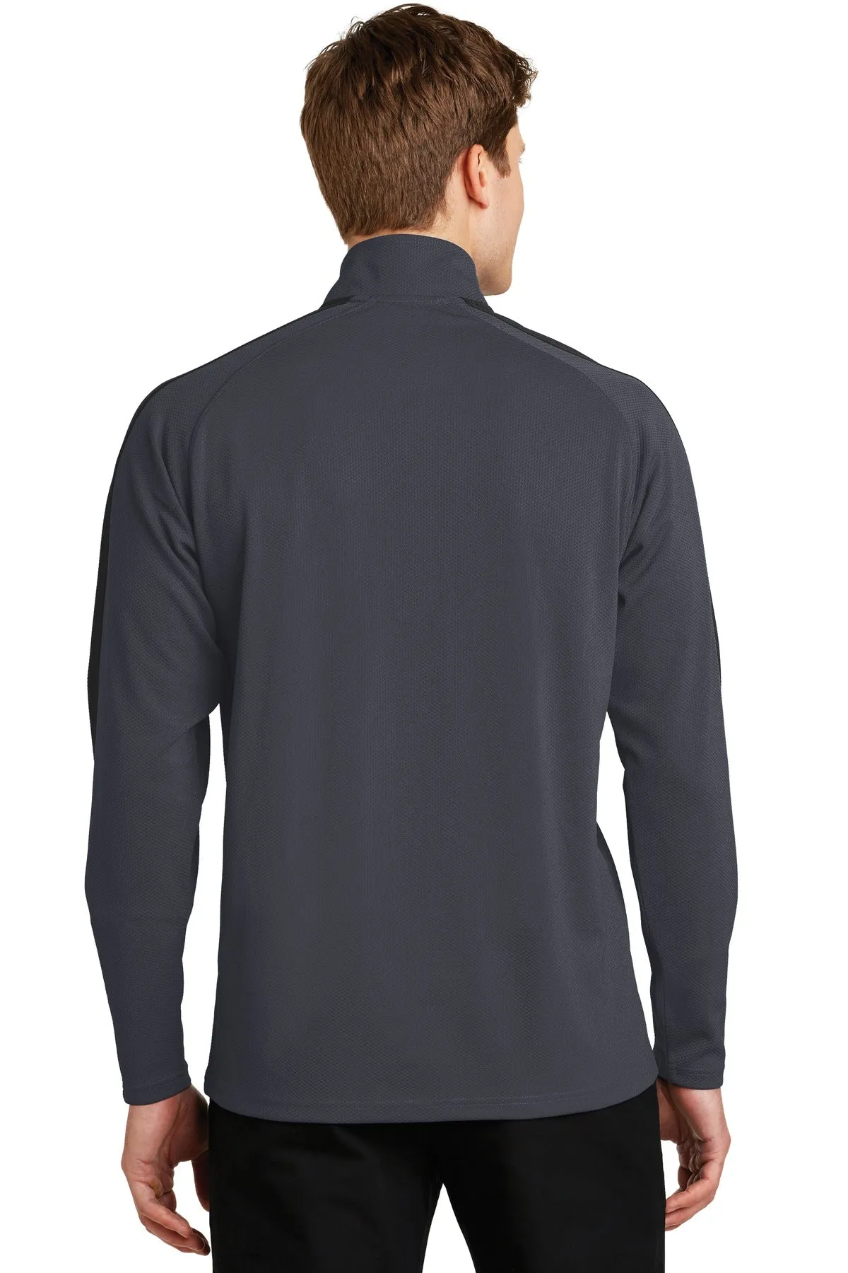 Sport-Tek® Sport-Wick® Textured Colorblock 1/4-Zip Pullover