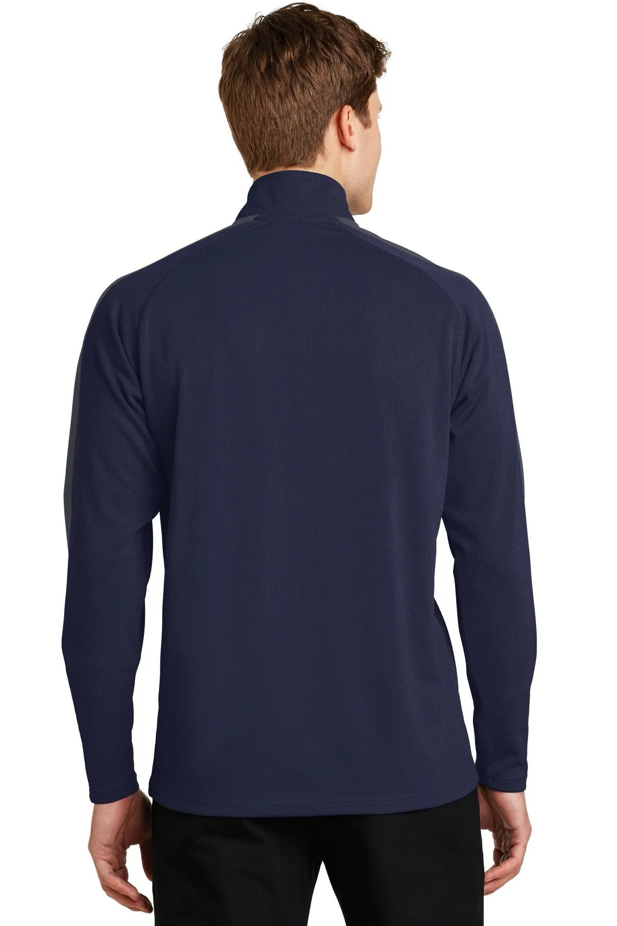 Sport-Tek® Sport-Wick® Textured Colorblock 1/4-Zip Pullover