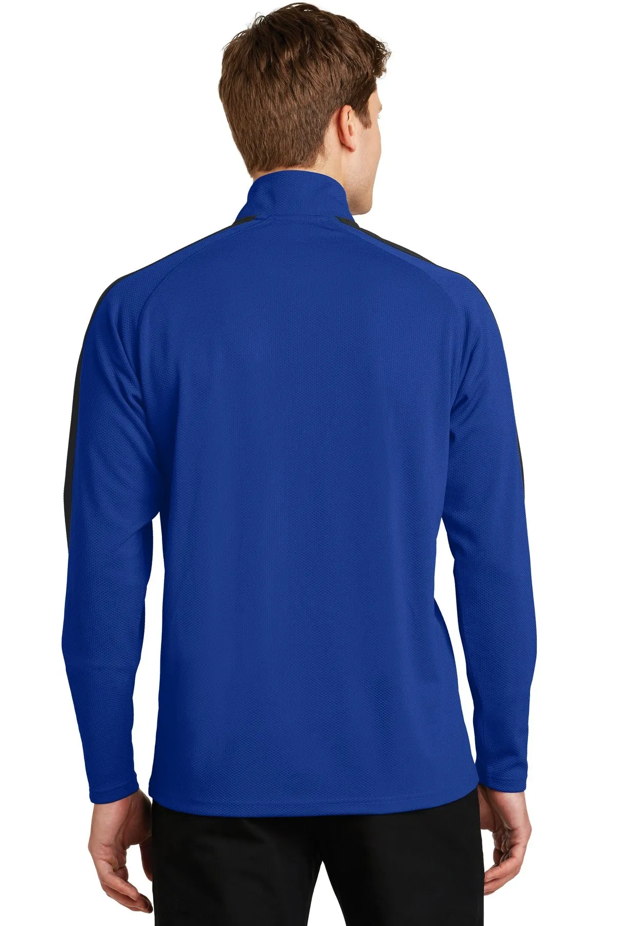 Sport-Tek® Sport-Wick® Textured Colorblock 1/4-Zip Pullover