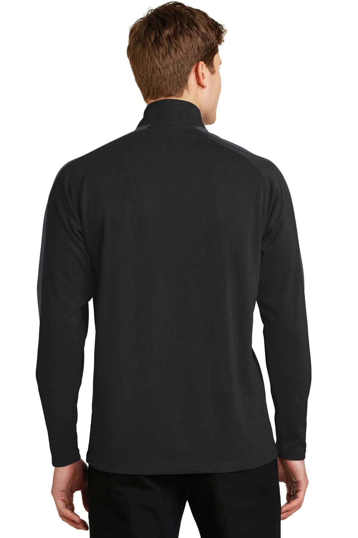 Sport-Tek® Sport-Wick® Textured Colorblock 1/4-Zip Pullover
