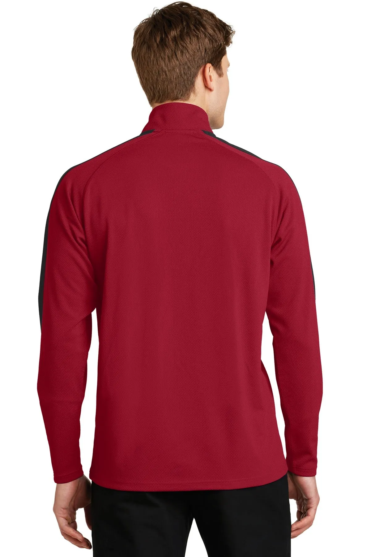 Sport-Tek® Sport-Wick® Textured Colorblock 1/4-Zip Pullover