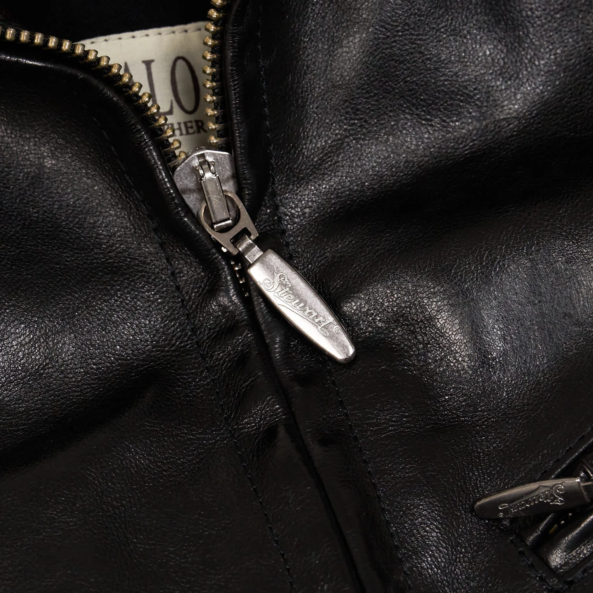Stewart  Buffalo Skipper Half Belt Leather Jacket