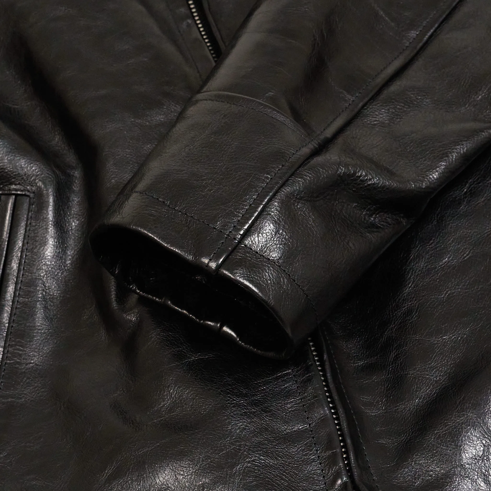 Stewart  Buffalo Skipper Half Belt Leather Jacket