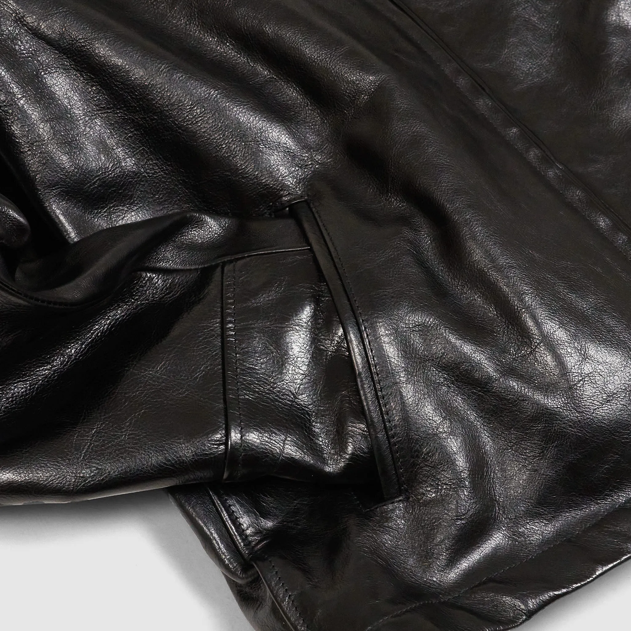 Stewart  Buffalo Skipper Half Belt Leather Jacket