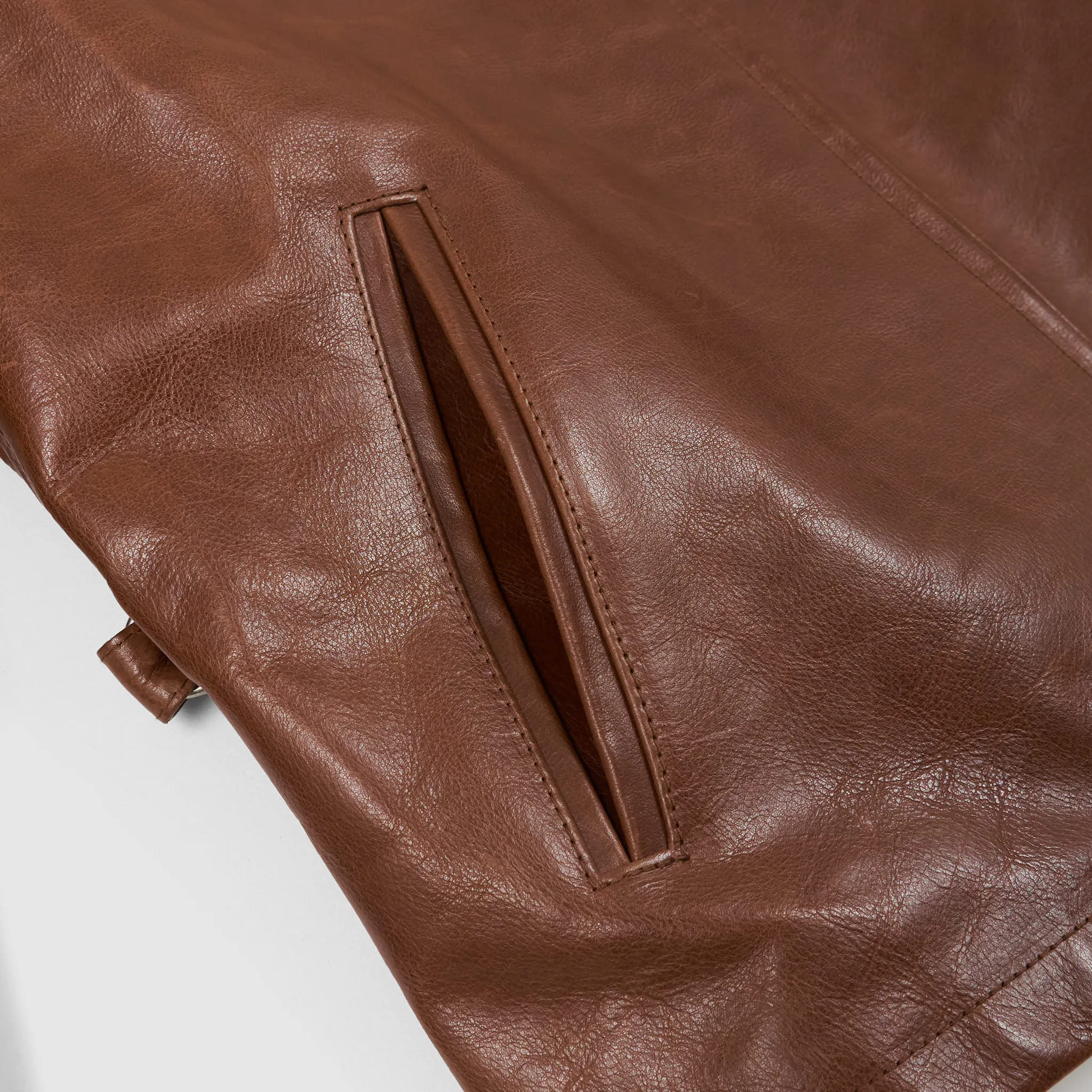 Stewart  Buffalo Skipper Half Belt Leather Jacket