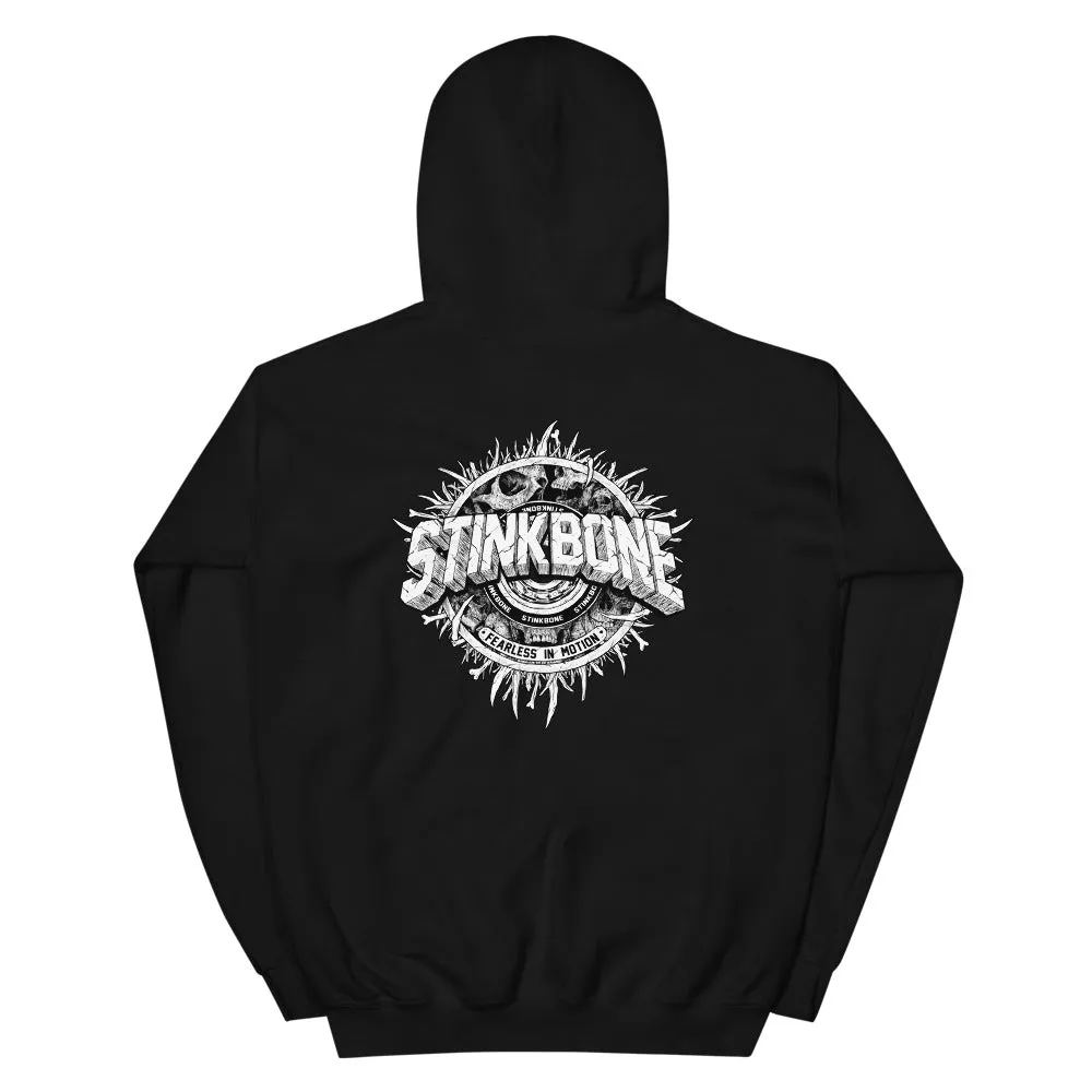 StinkBone Skate Wheel Skull Hoodie