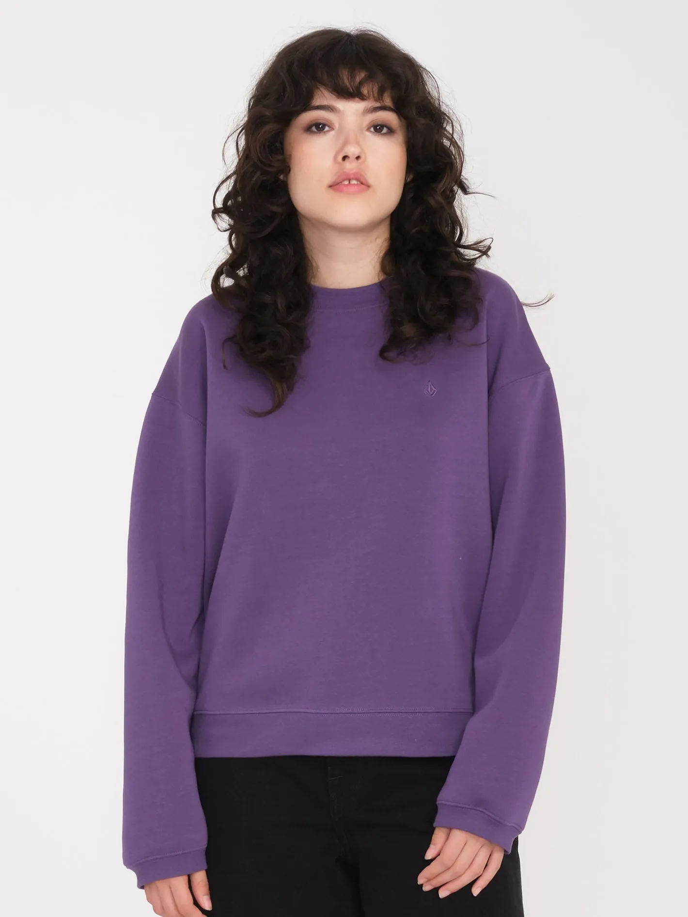 Stone Heart Up Sweatshirt - DEEP PURPLE