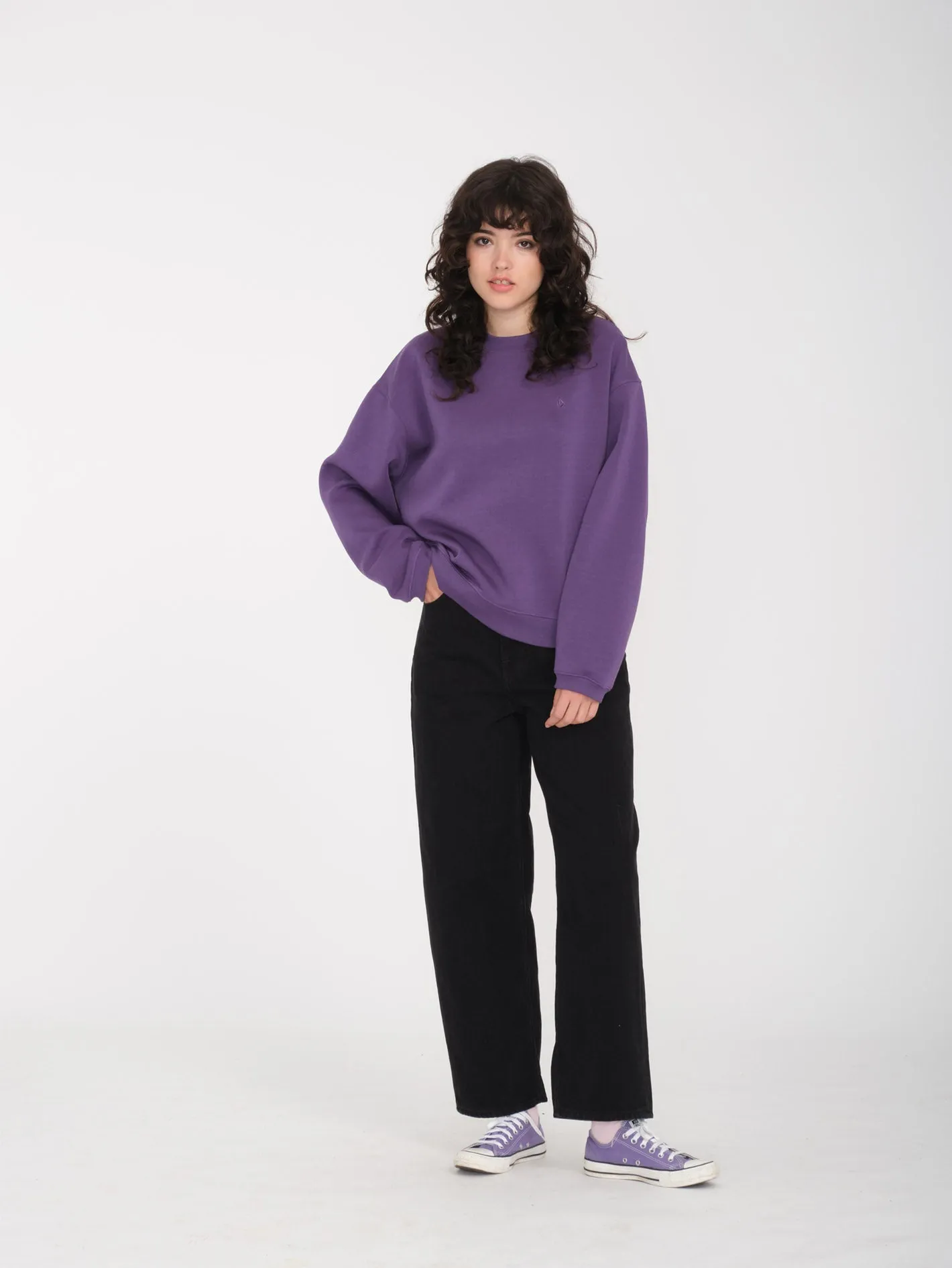 Stone Heart Up Sweatshirt - DEEP PURPLE