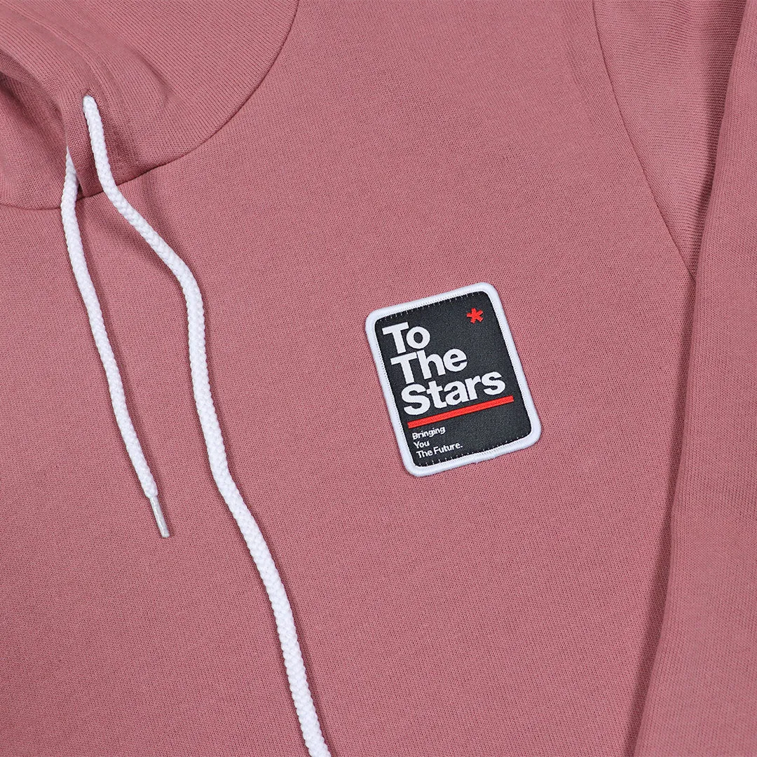 Street Sign Patch Pullover Hoodie Mauve