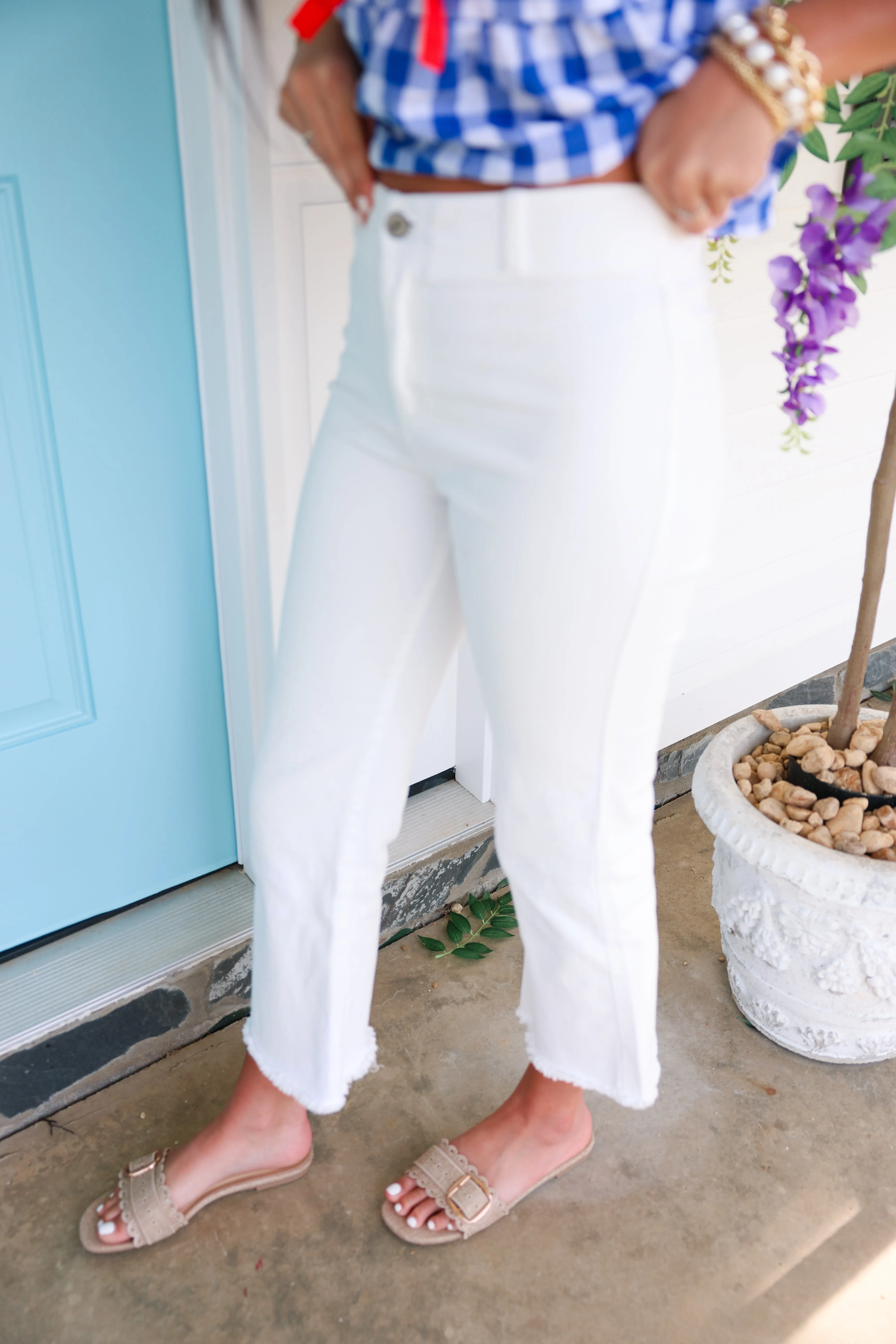 Stretchy Wide Leg Pants "White"