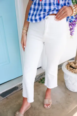 Stretchy Wide Leg Pants "White"