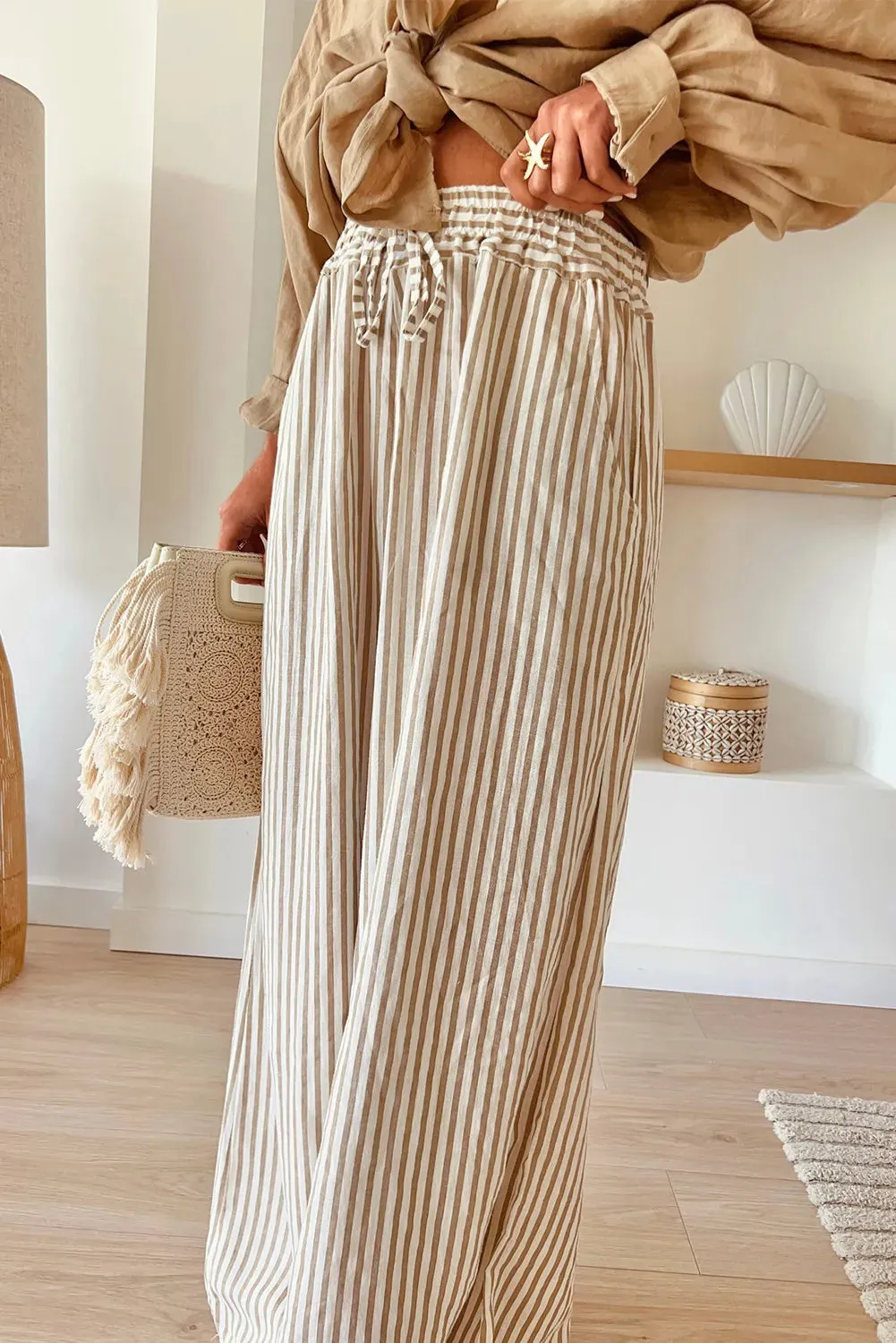 Striped Wide Leg Pants 1XL-4XL