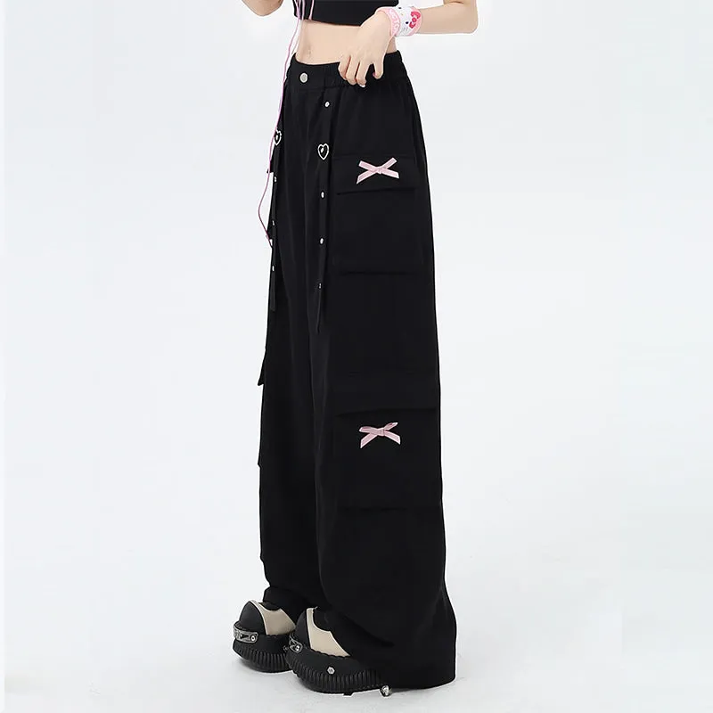 Summer Sweet Cool Girl Style Straight Loose Wide-leg Overalls