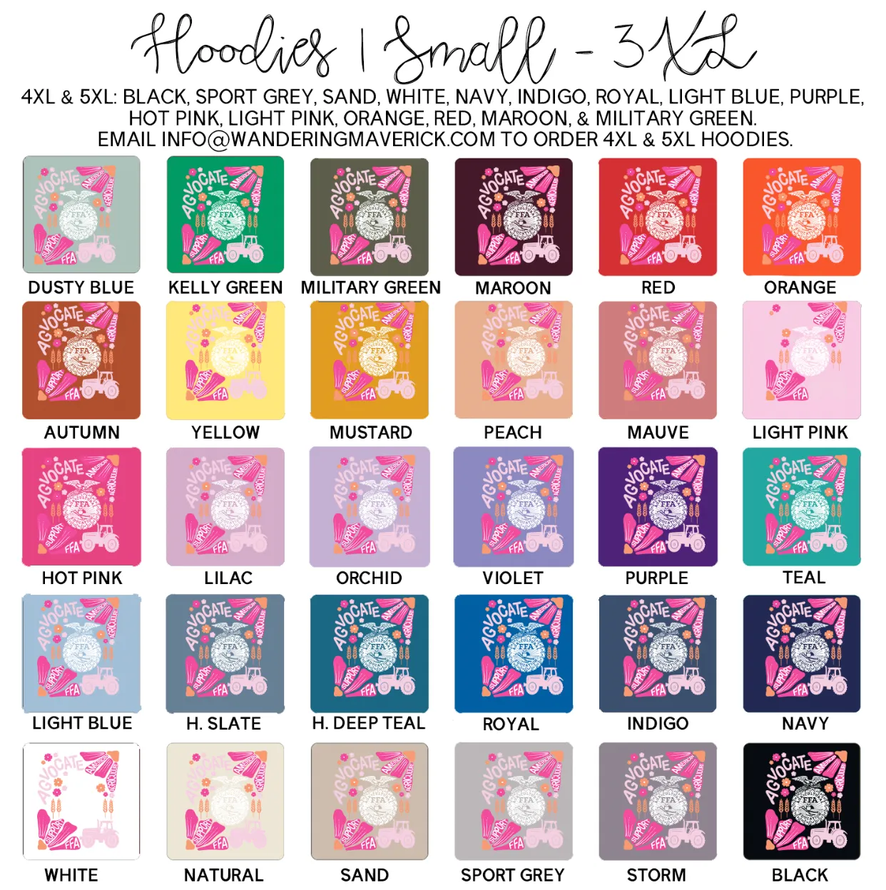 Support FFA Floral Hoodie (S-3XL) Unisex - Multiple Colors!