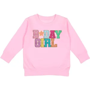 Sweet Wink Birthday Girl Patch Sweatshirt - Pink