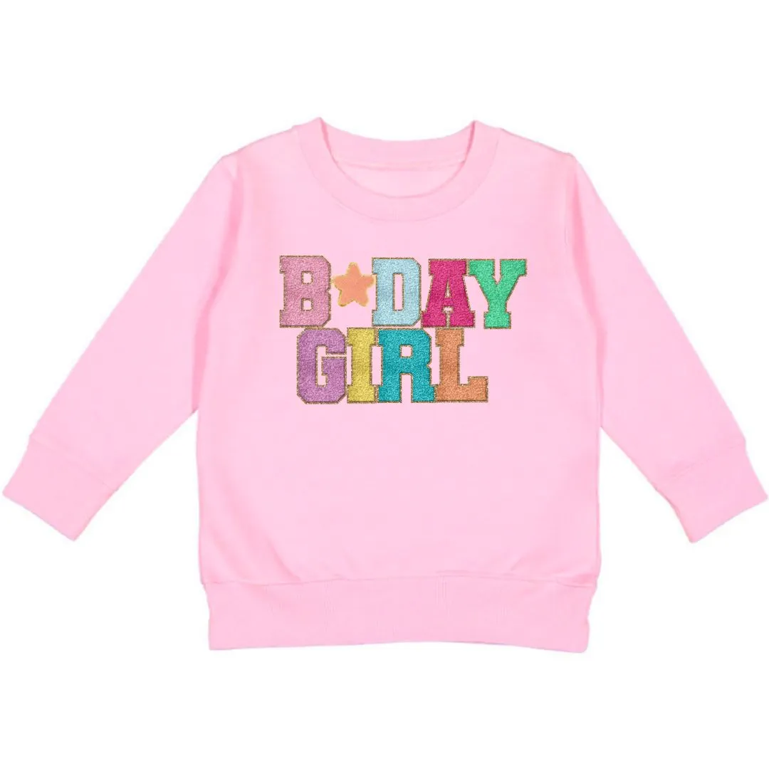 Sweet Wink Birthday Girl Patch Sweatshirt - Pink