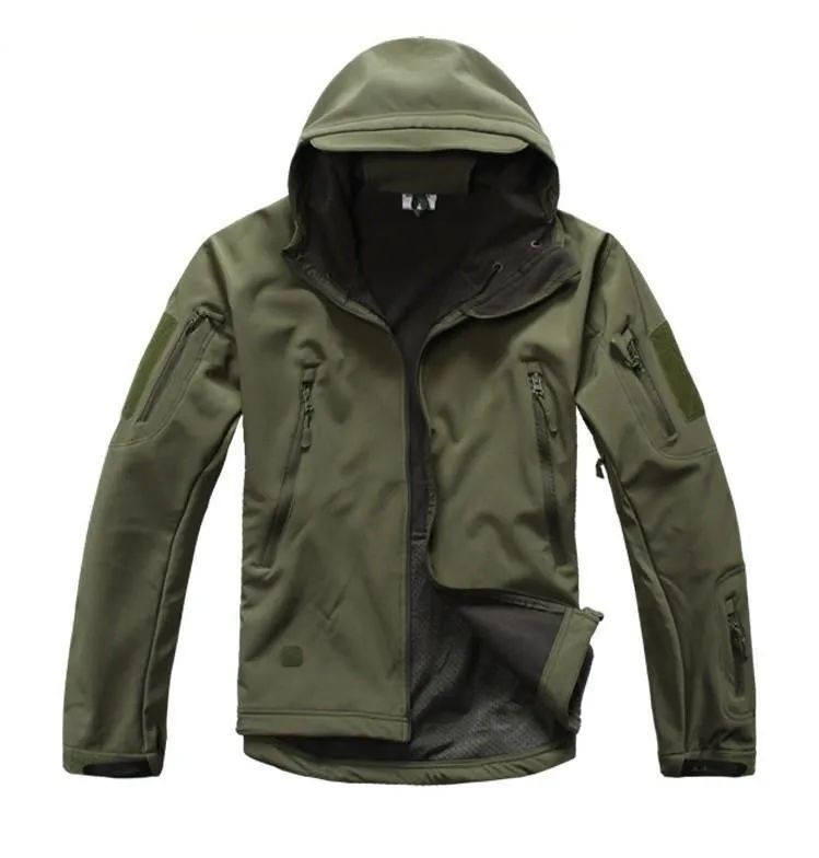 Tactical Snake Camouflage Army Jacket Men Military Shark V4.5 Waterproof Soft Shell Outdoors Jackets Fleece Hooded Camo Clothes