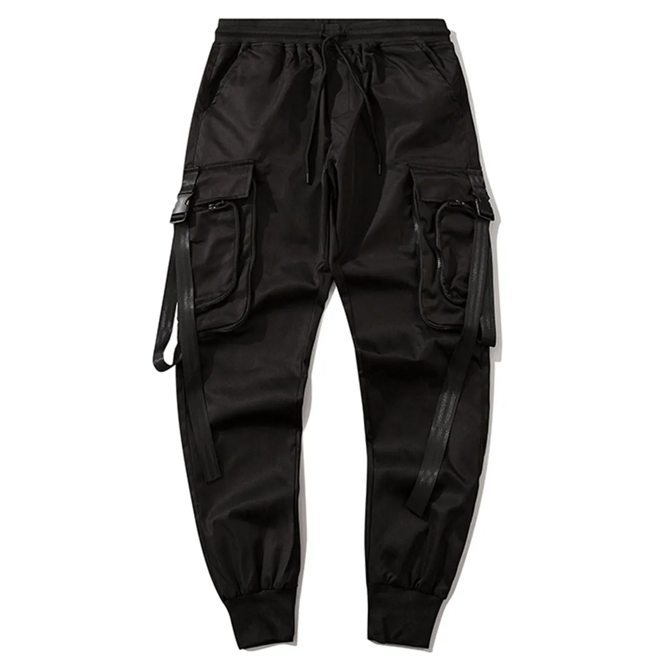 Techwear Ribbons Zipper Pockets Cargo Pants