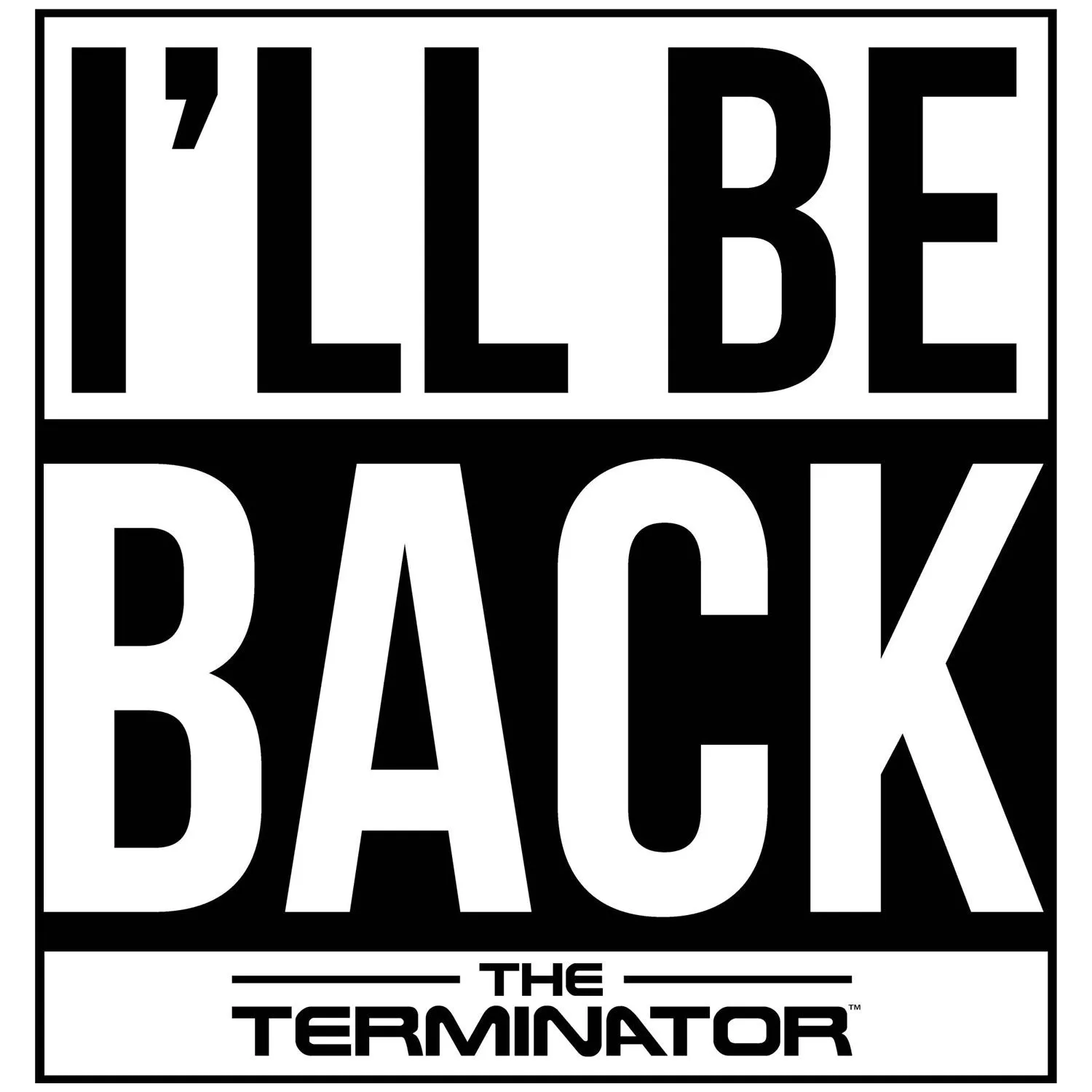 Terminator I'll Be Back Official Men's T-shirt (White)