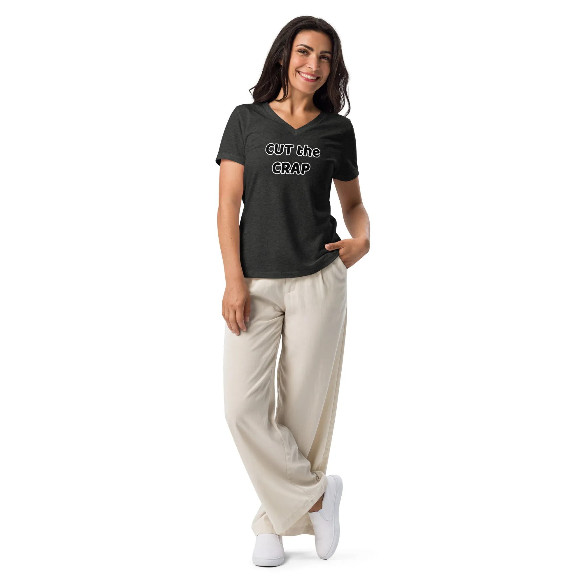 The A&G Cut the Crap Women’s Relaxed V-Neck T-Shirt