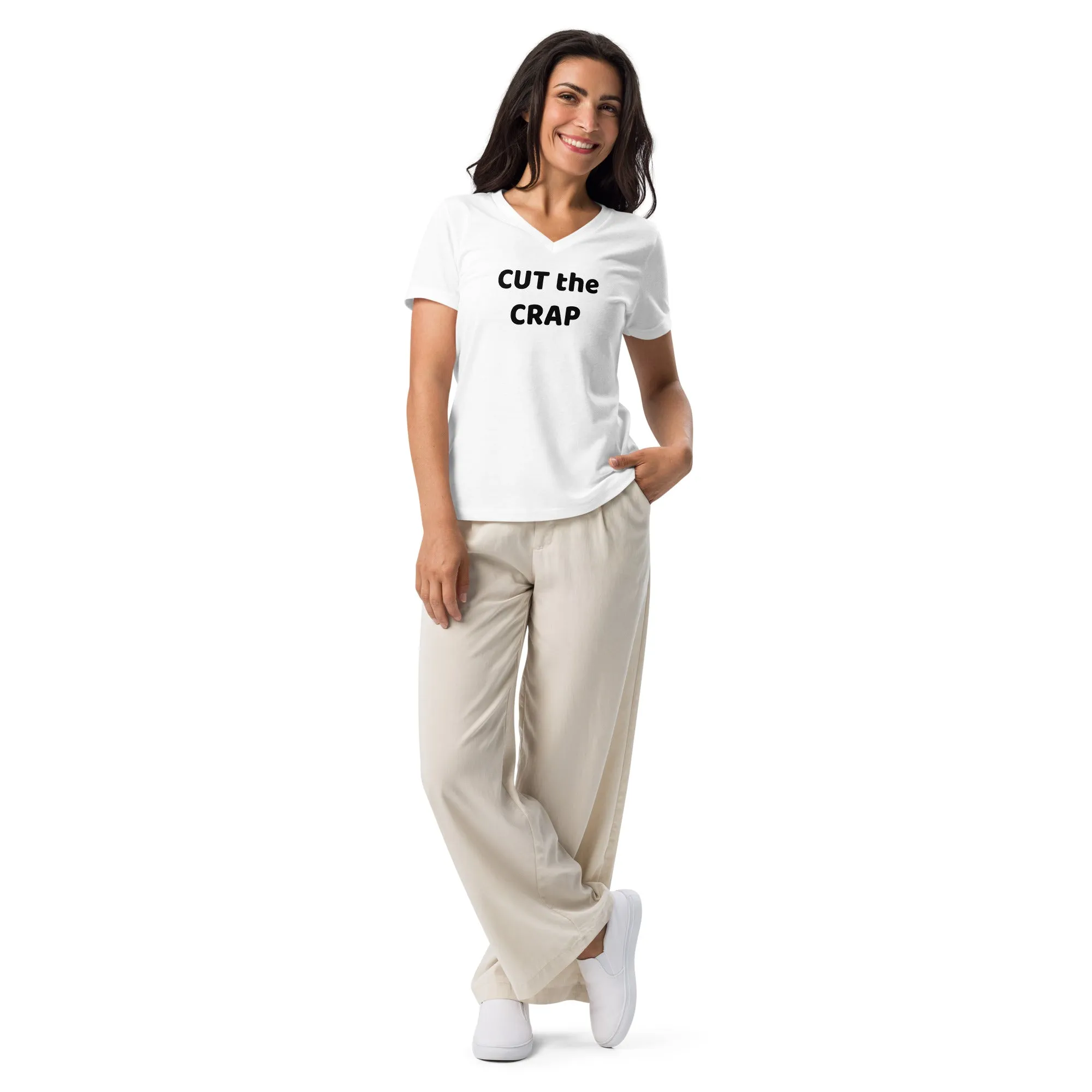 The A&G Cut the Crap Women’s Relaxed V-Neck T-Shirt