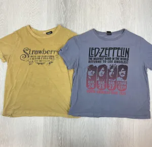 The Beatles & Led Zeppelin Womens Band T-Shirts Size 12