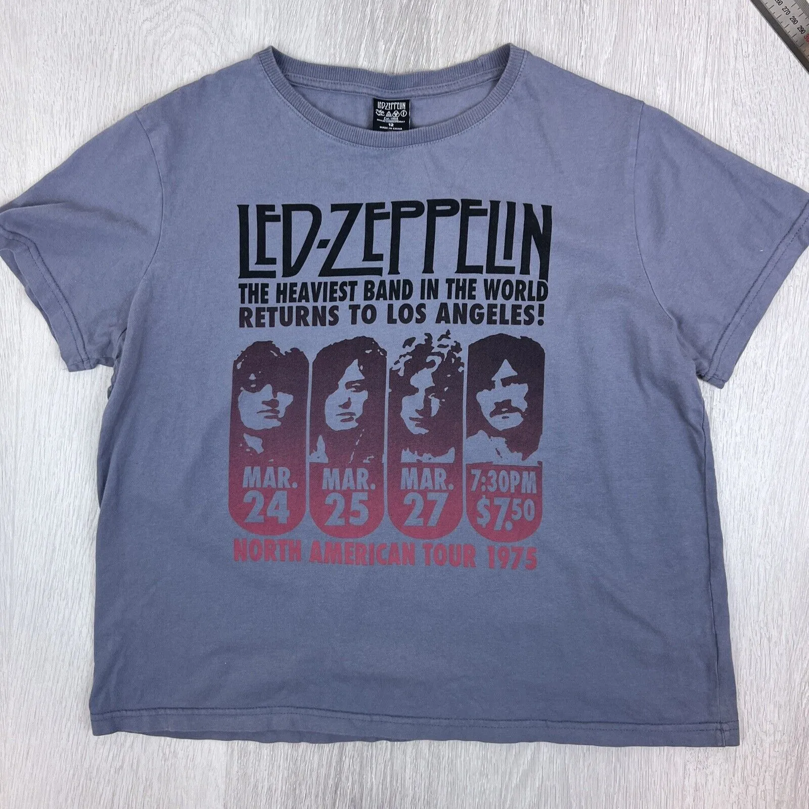 The Beatles & Led Zeppelin Womens Band T-Shirts Size 12
