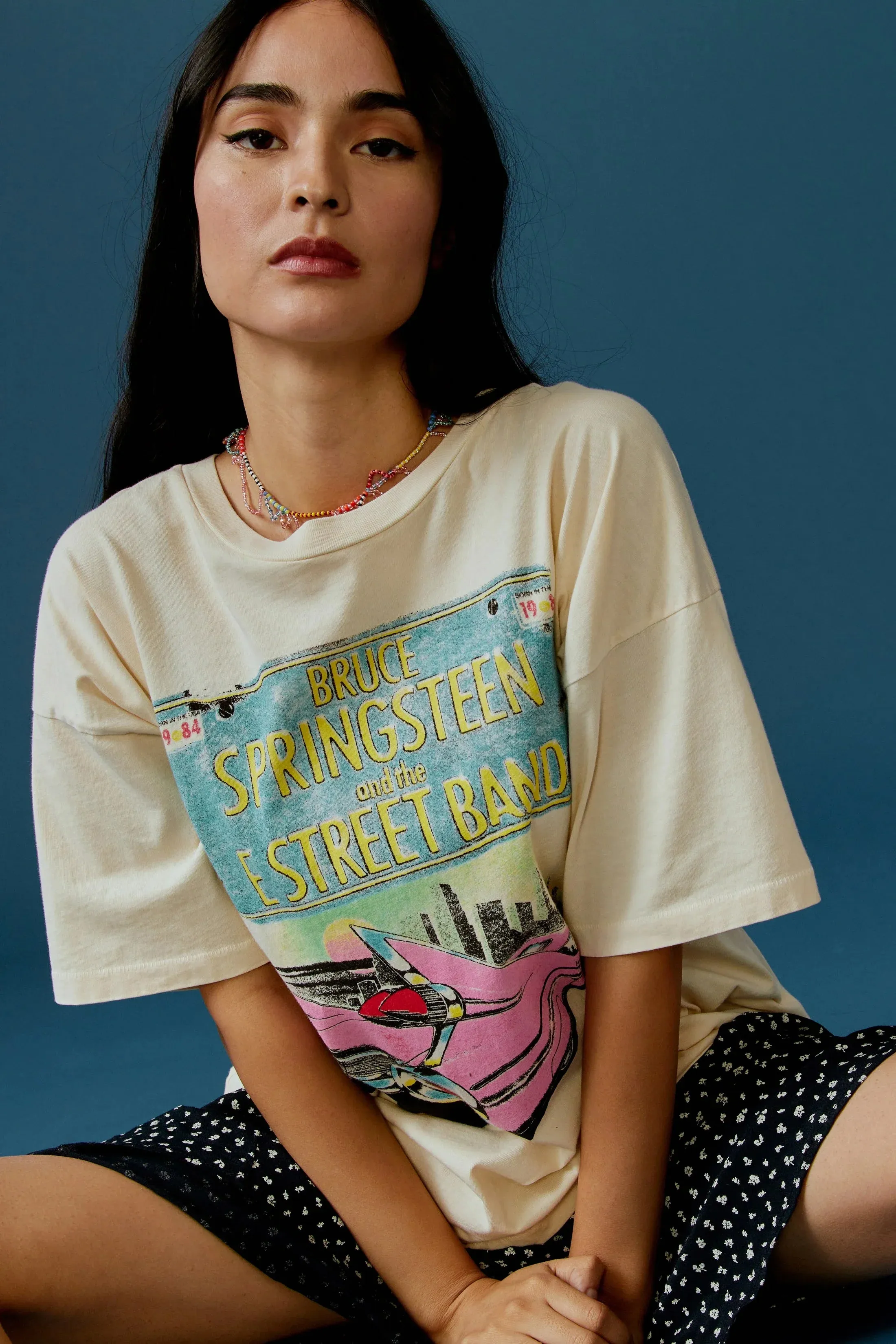 The Bruce Springsteen Born In The USA Merch Tee by Daydreamer - Stone Vintage