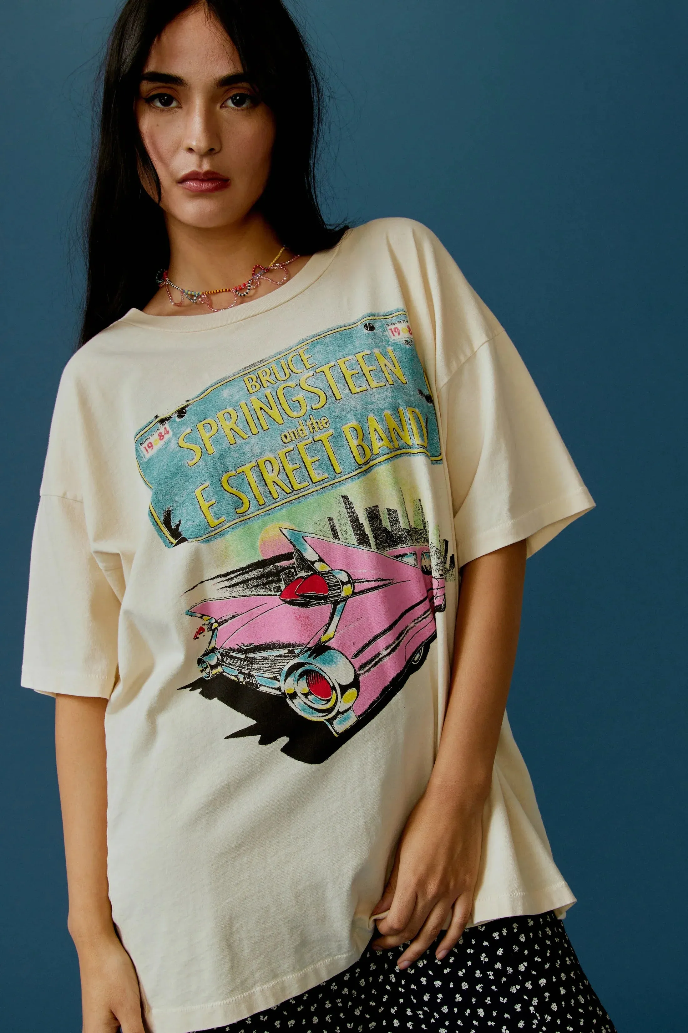 The Bruce Springsteen Born In The USA Merch Tee by Daydreamer - Stone Vintage
