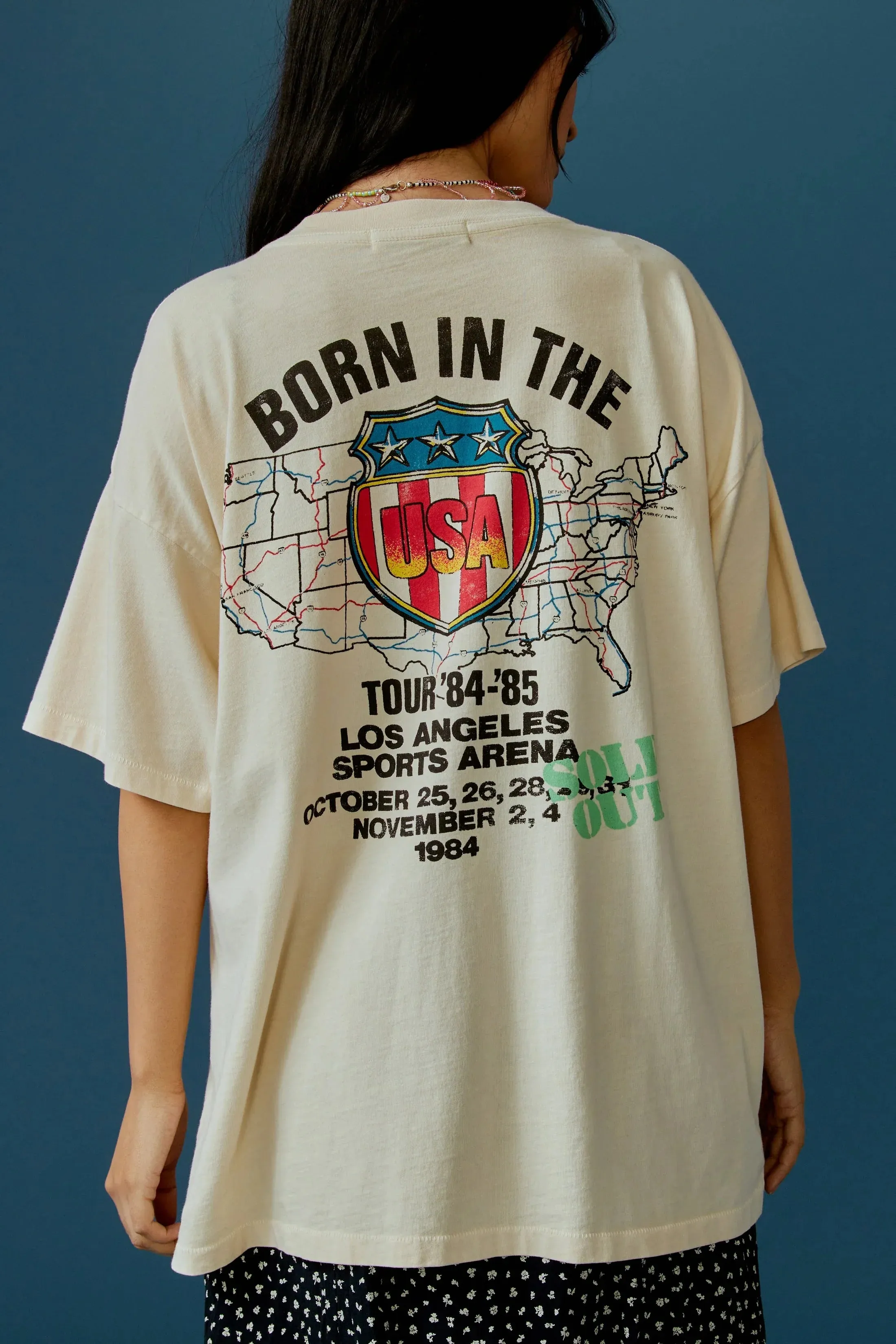 The Bruce Springsteen Born In The USA Merch Tee by Daydreamer - Stone Vintage
