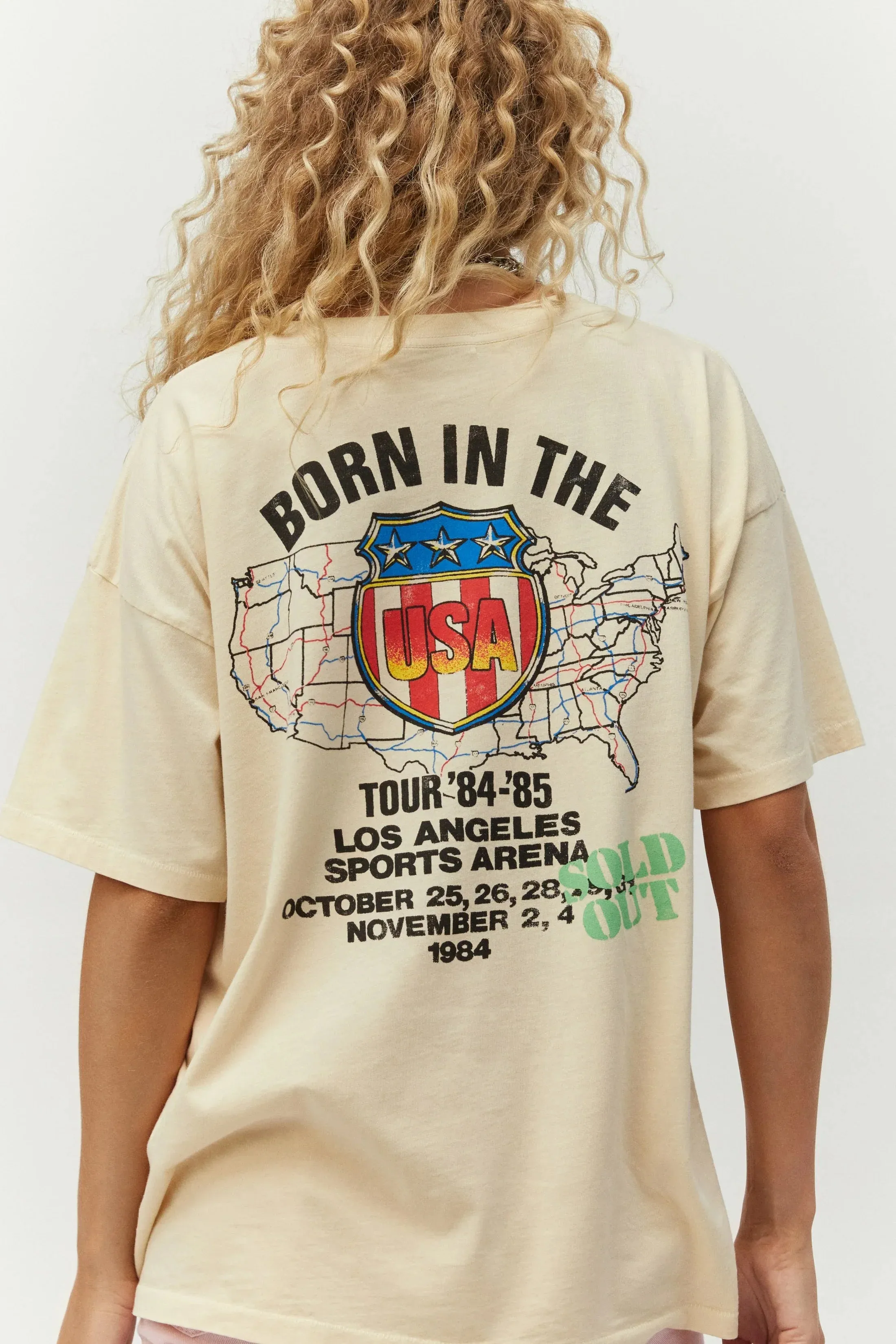 The Bruce Springsteen Born In The USA Merch Tee by Daydreamer - Stone Vintage