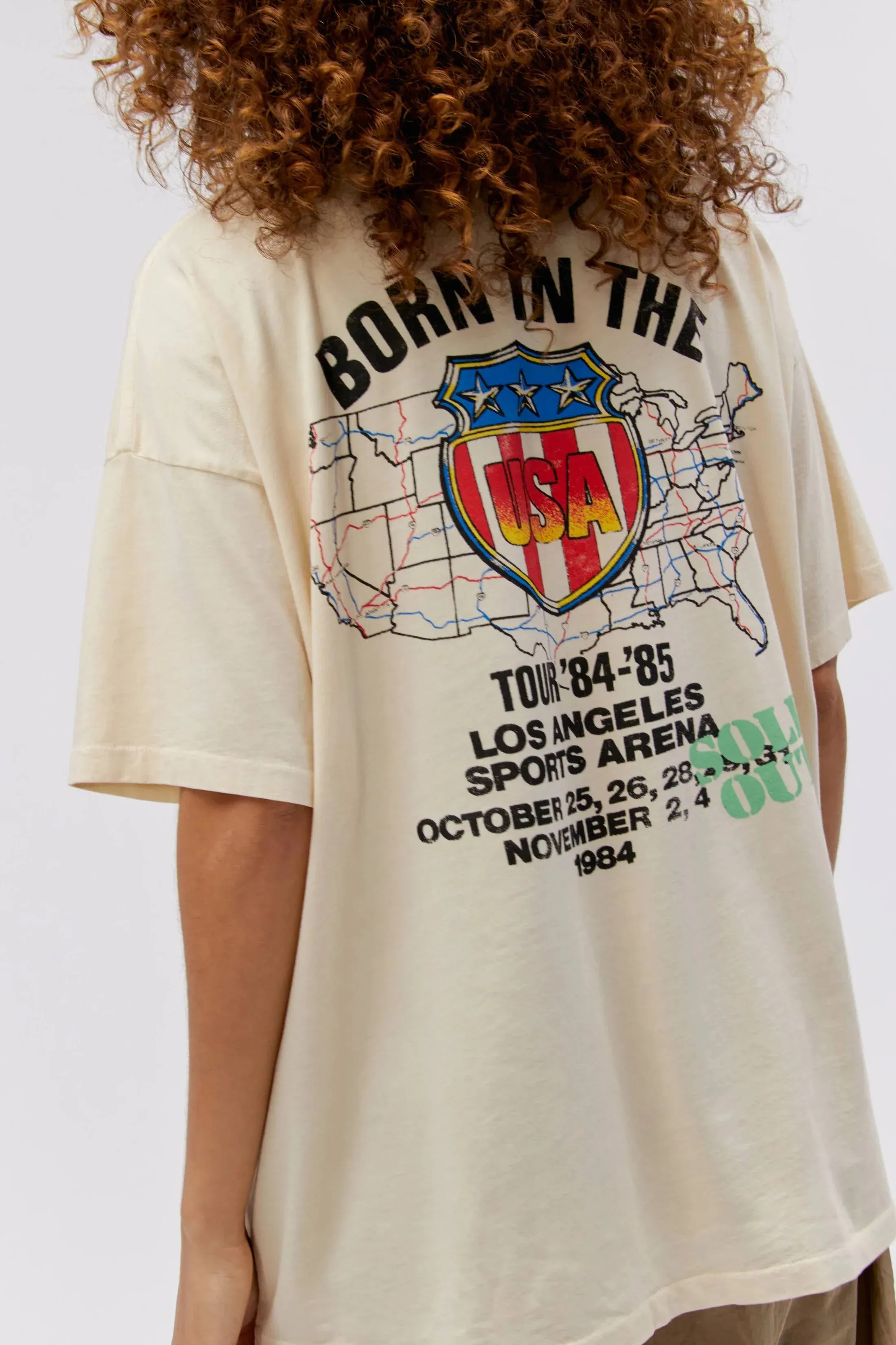 The Bruce Springsteen Born In The USA Merch Tee by Daydreamer - Stone Vintage