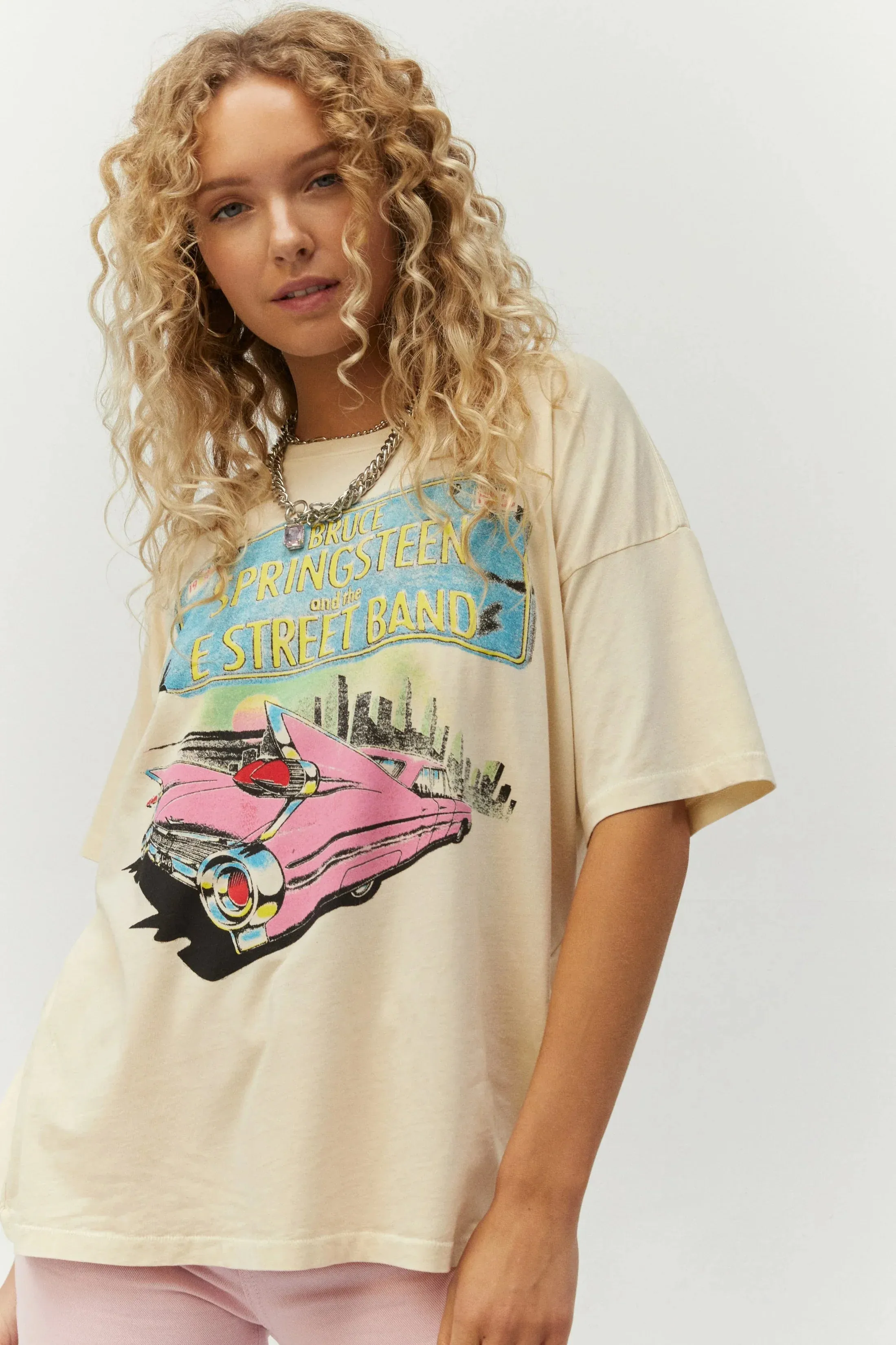 The Bruce Springsteen Born In The USA Merch Tee by Daydreamer - Stone Vintage