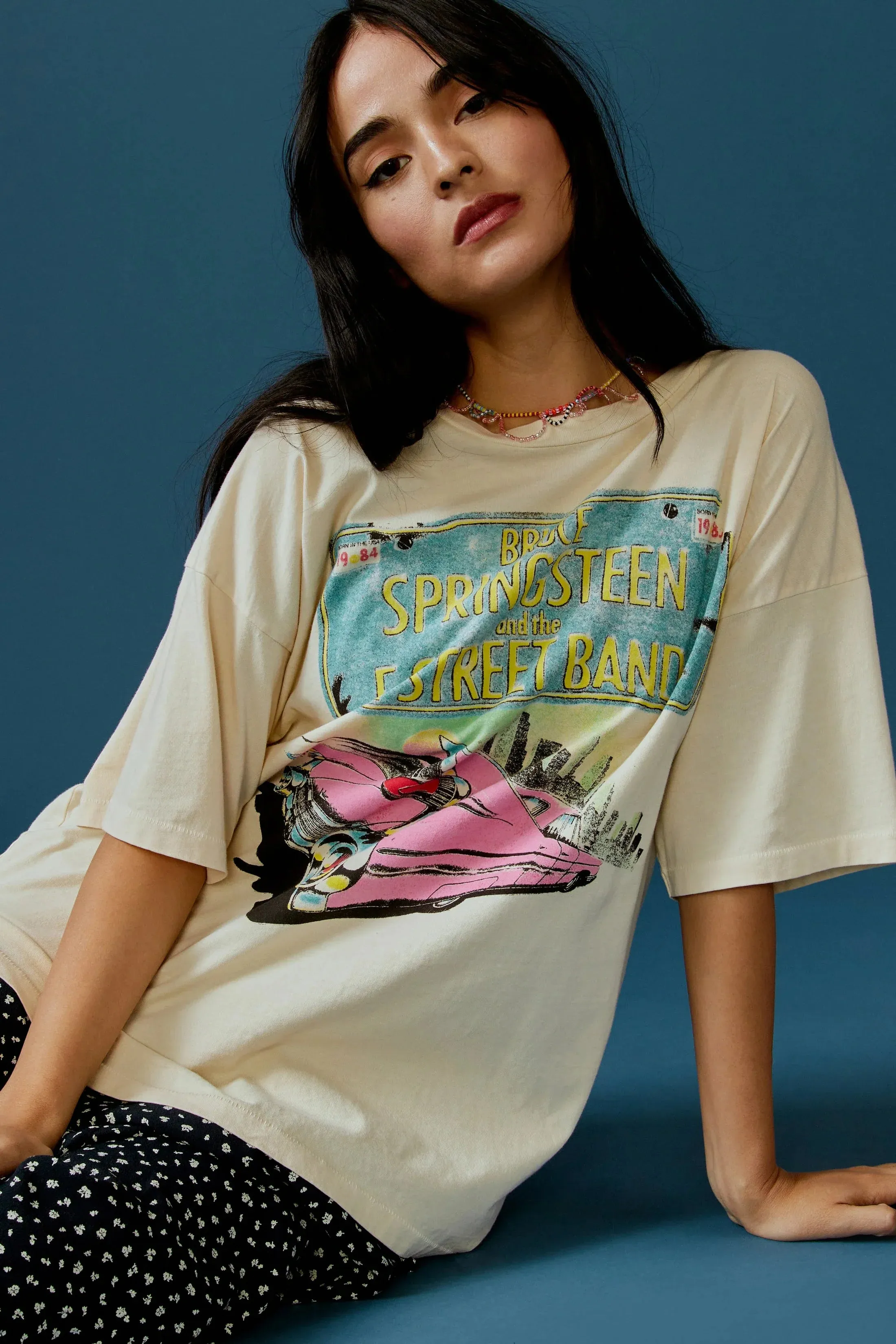 The Bruce Springsteen Born In The USA Merch Tee by Daydreamer - Stone Vintage