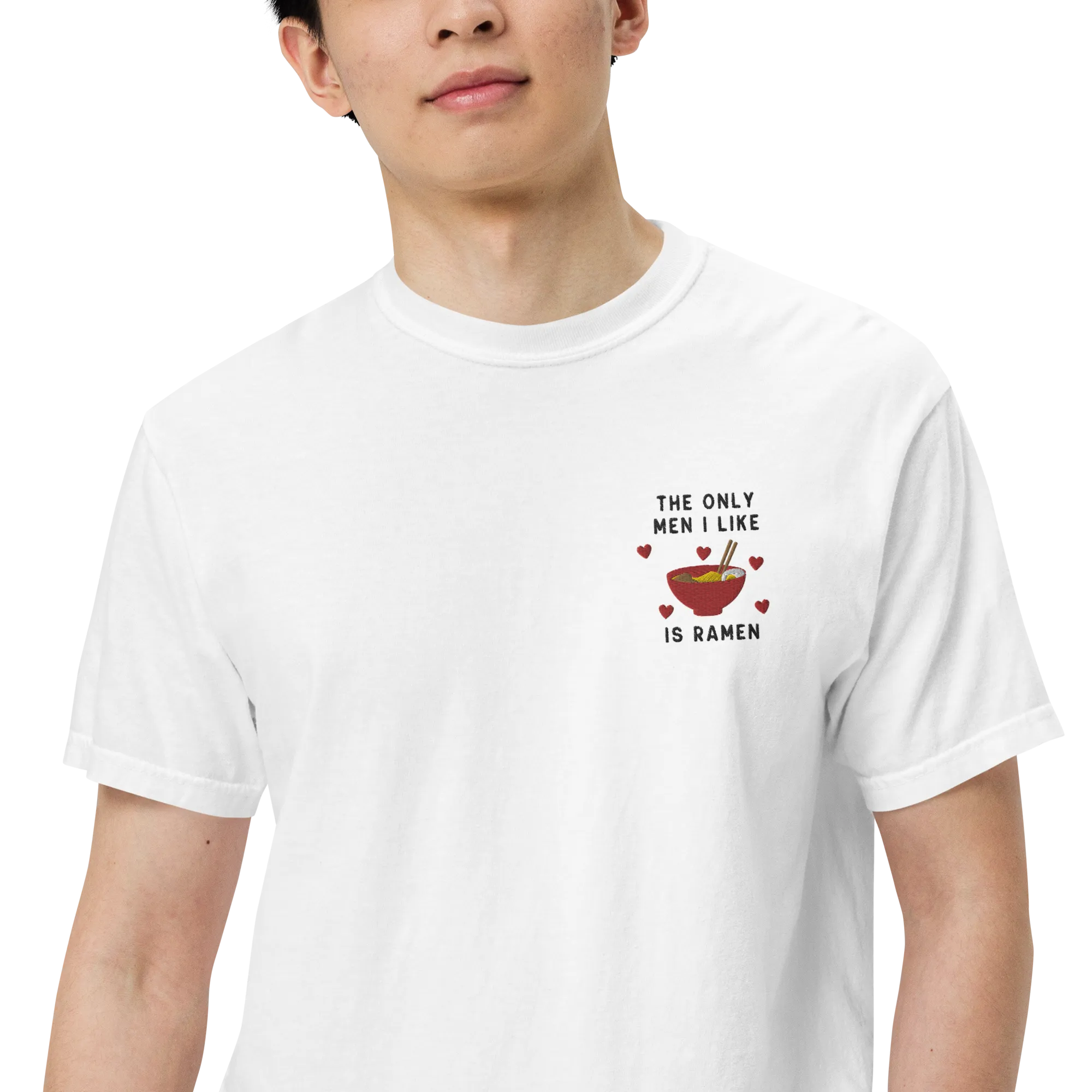 The Only Men I Like Ramen Embroidered Premium T-Shirt