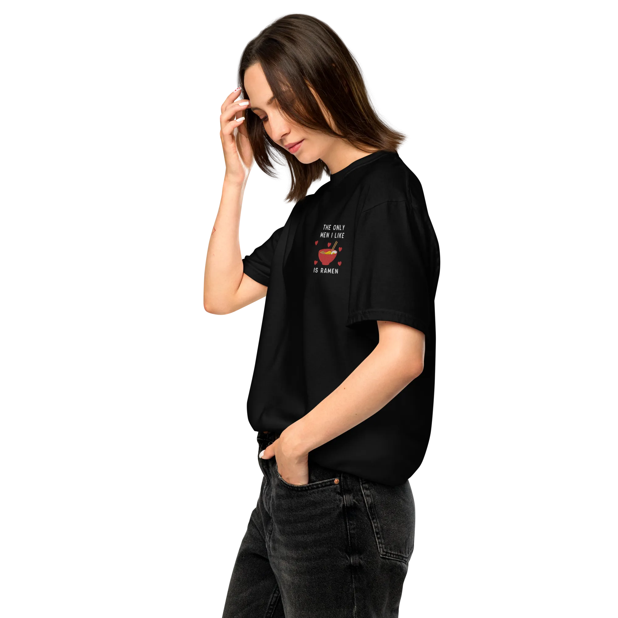 The Only Men I Like Ramen Embroidered Premium T-Shirt