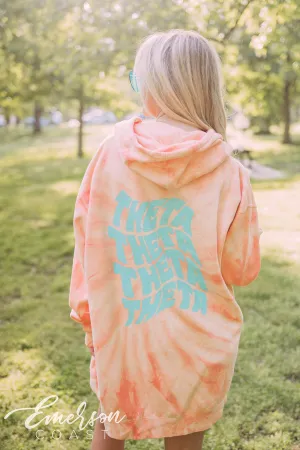 Theta PR Orange Tie Dye Hoodie